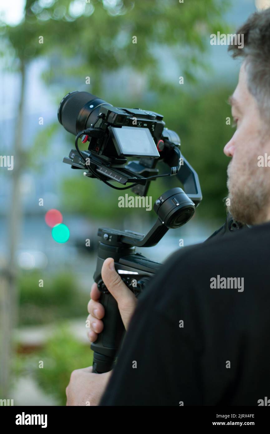 video stabilizer with outdoor camera Stock Photo