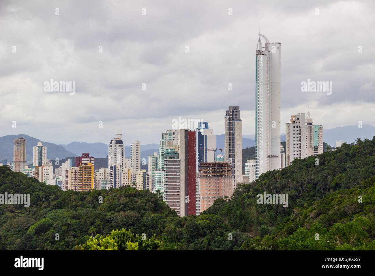 city of balneario camboriu view from top of the hill of the careca in santa catarina Brazil Stock Photo