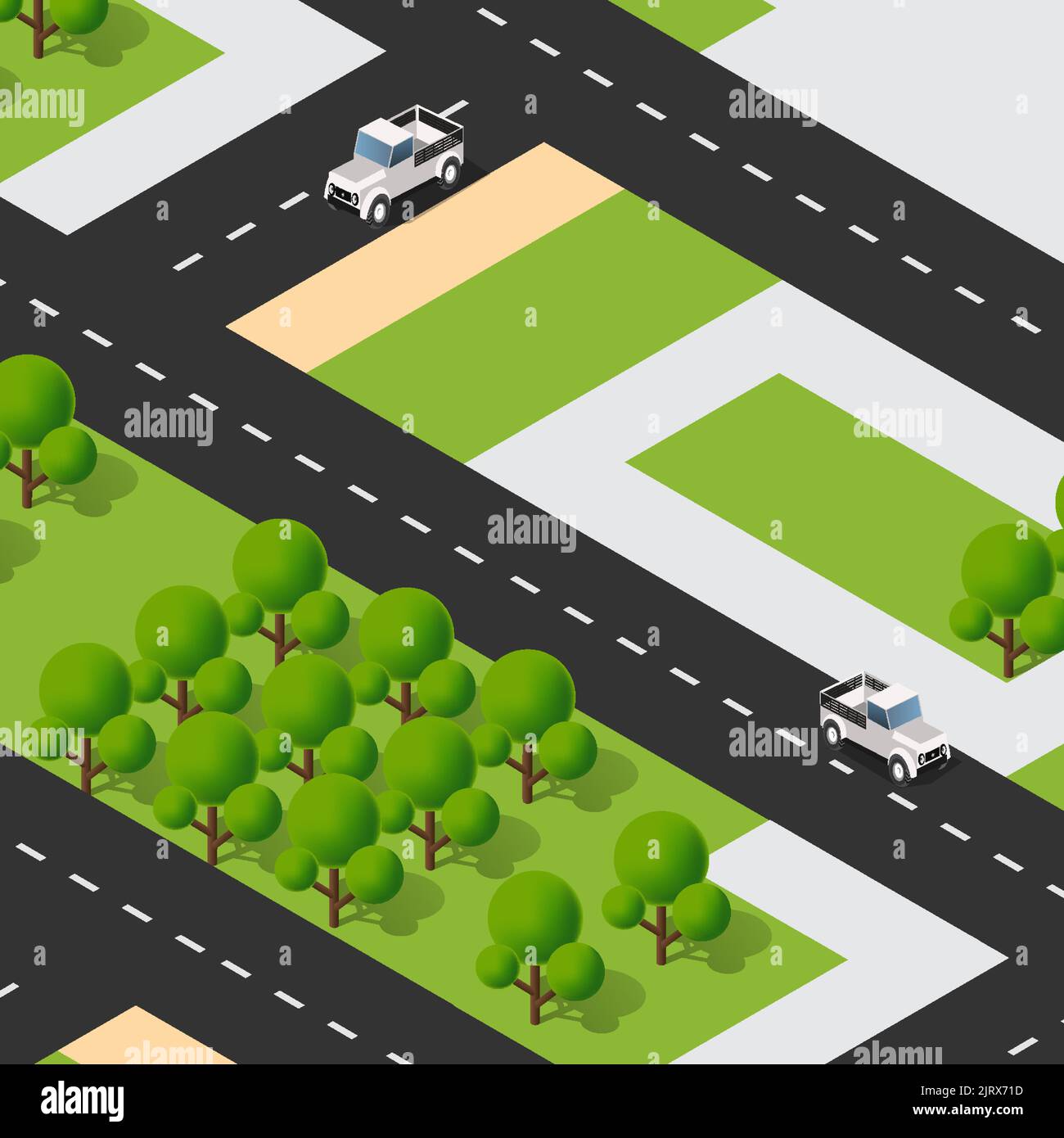 Isometric 3d block module of the district part of the city Stock Vector ...