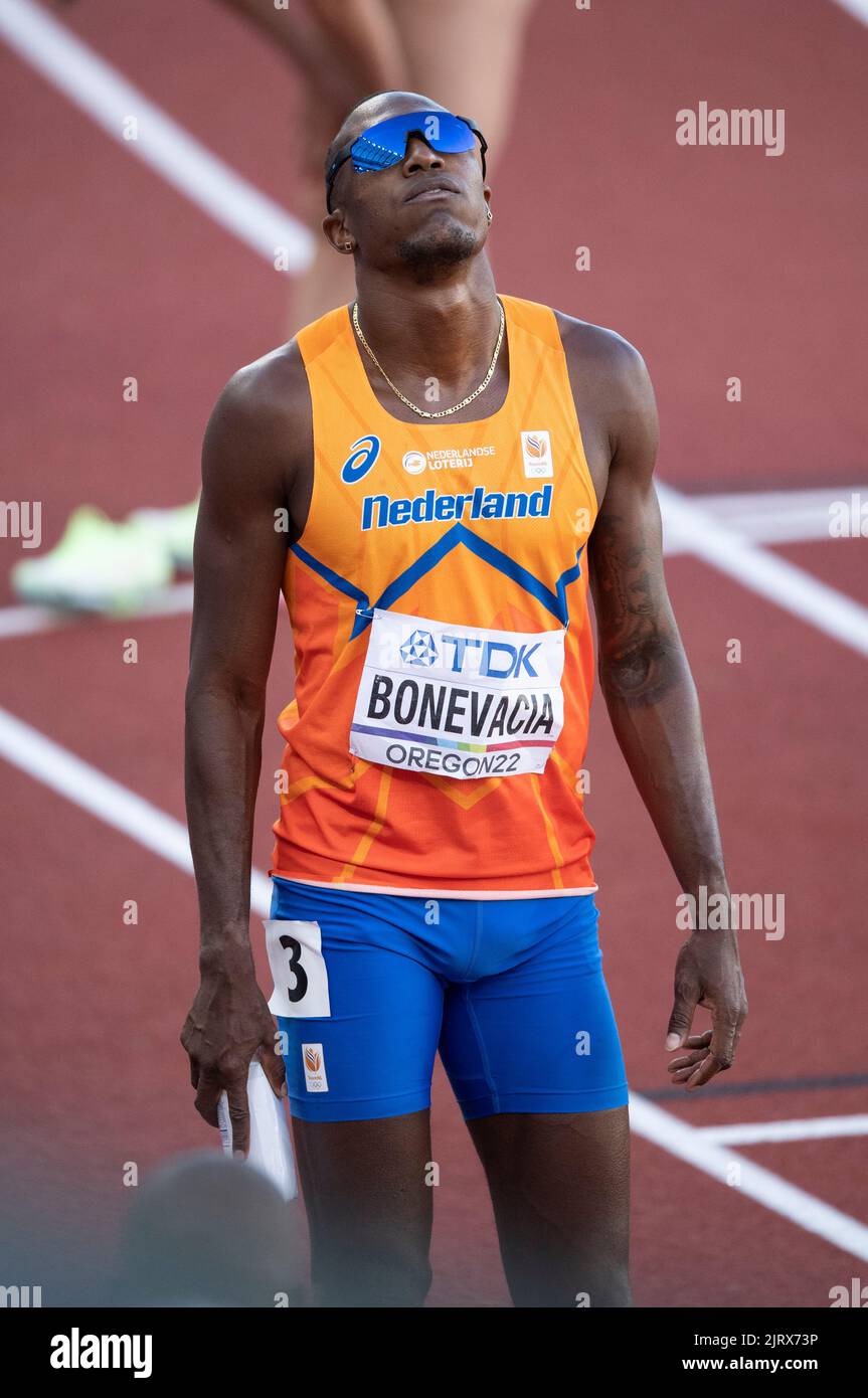 Liemarvin Bonevacia of the Netherlands competing in the mixed relay