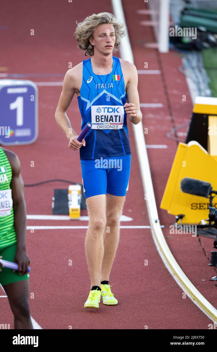 Lorenzo Benati of Italy competing in the mixed relay final at the World