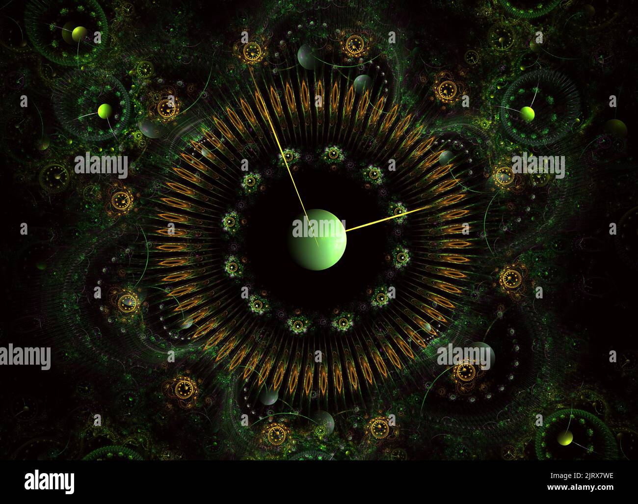 Dark fractal clockwork pattern, digital artwork for creative graphic ...