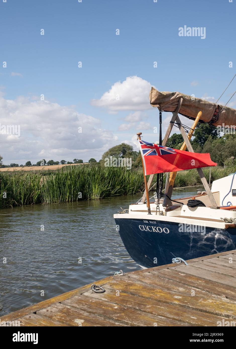 Boat moorings on the Norfolk Broads Stock Photo Alamy