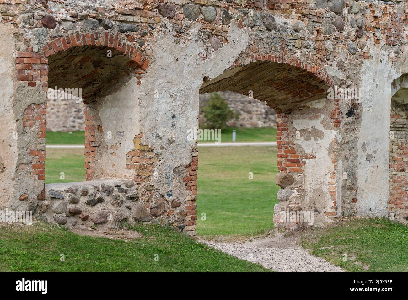 Ruins of an Ancient Medieval Castle Dobele Latvia. the Historical ...