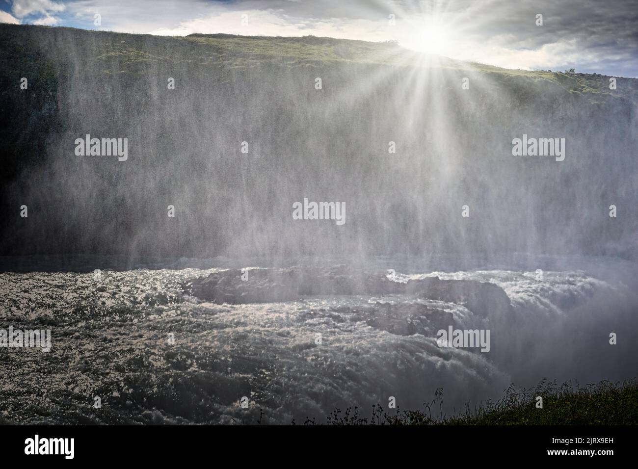 Waterfall shining bright sun in hi-res stock photography and images - Alamy
