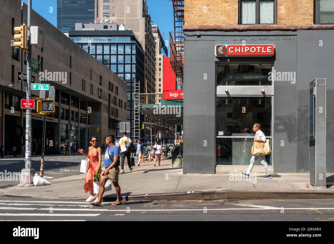 A Chipotle Mexican Grill restaurant in the Chelsea neighborhood of New York on Friday, August 12, 2022. (© Richard B. Levine) Stock Photo