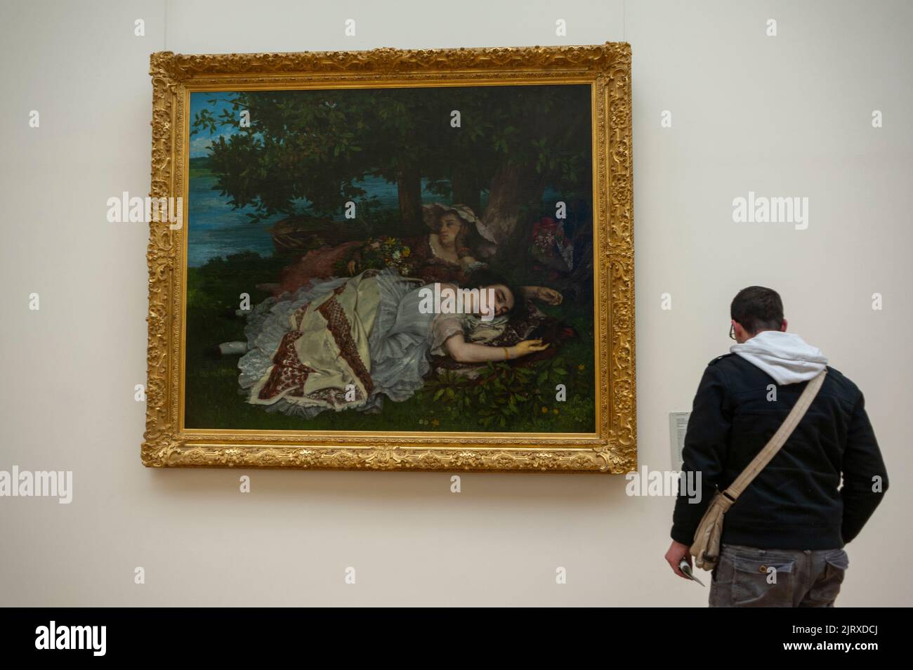 Paris, France, Man Visiting inside Collection, Modern Art Gallery