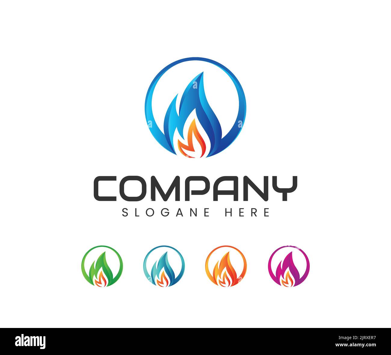 Fire flame logo. creative flame fire logo design vector illustration Stock Vector