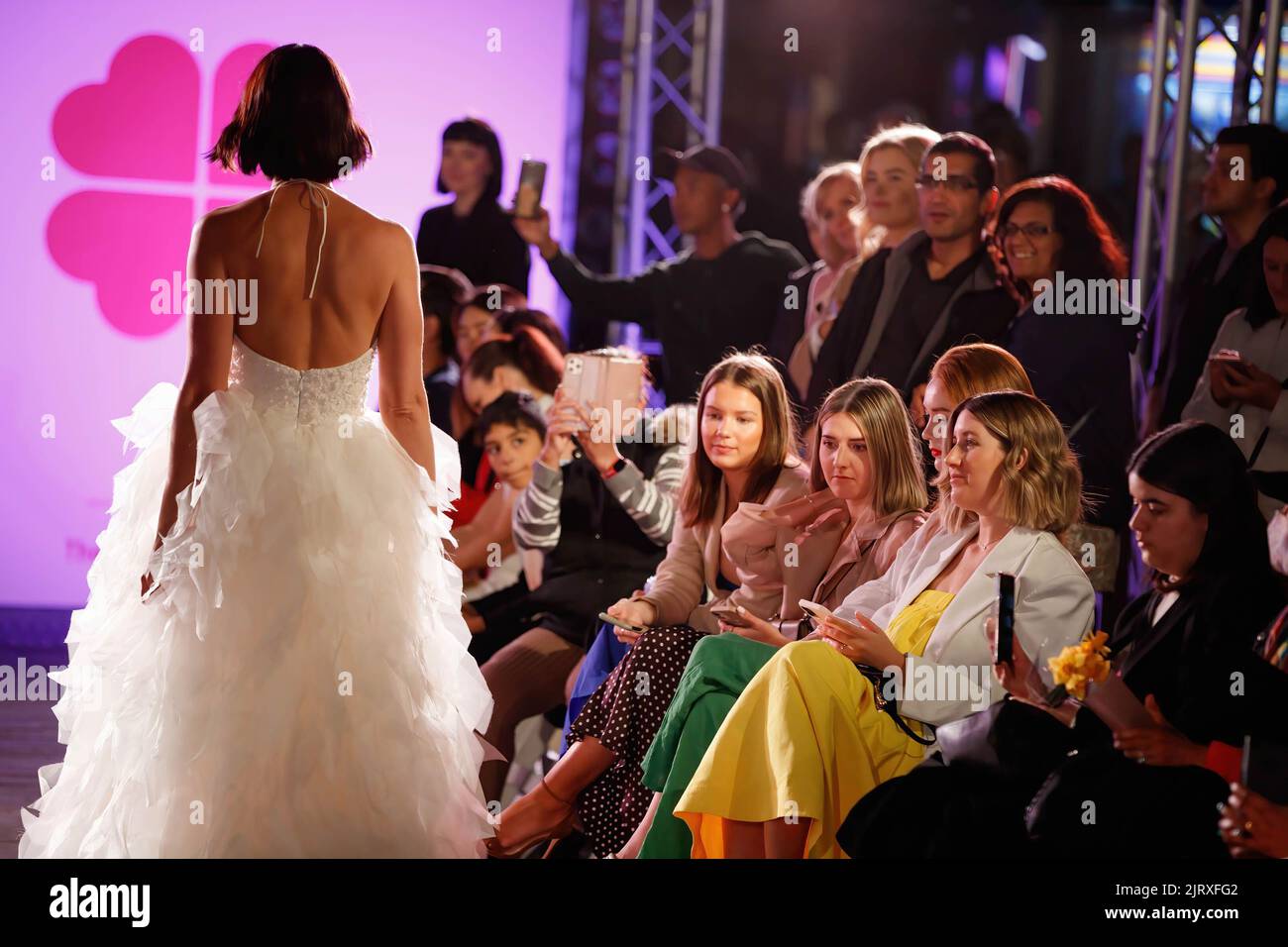 Brisbane, Australia. 26th Aug, 2022. Model walks a fashion runway