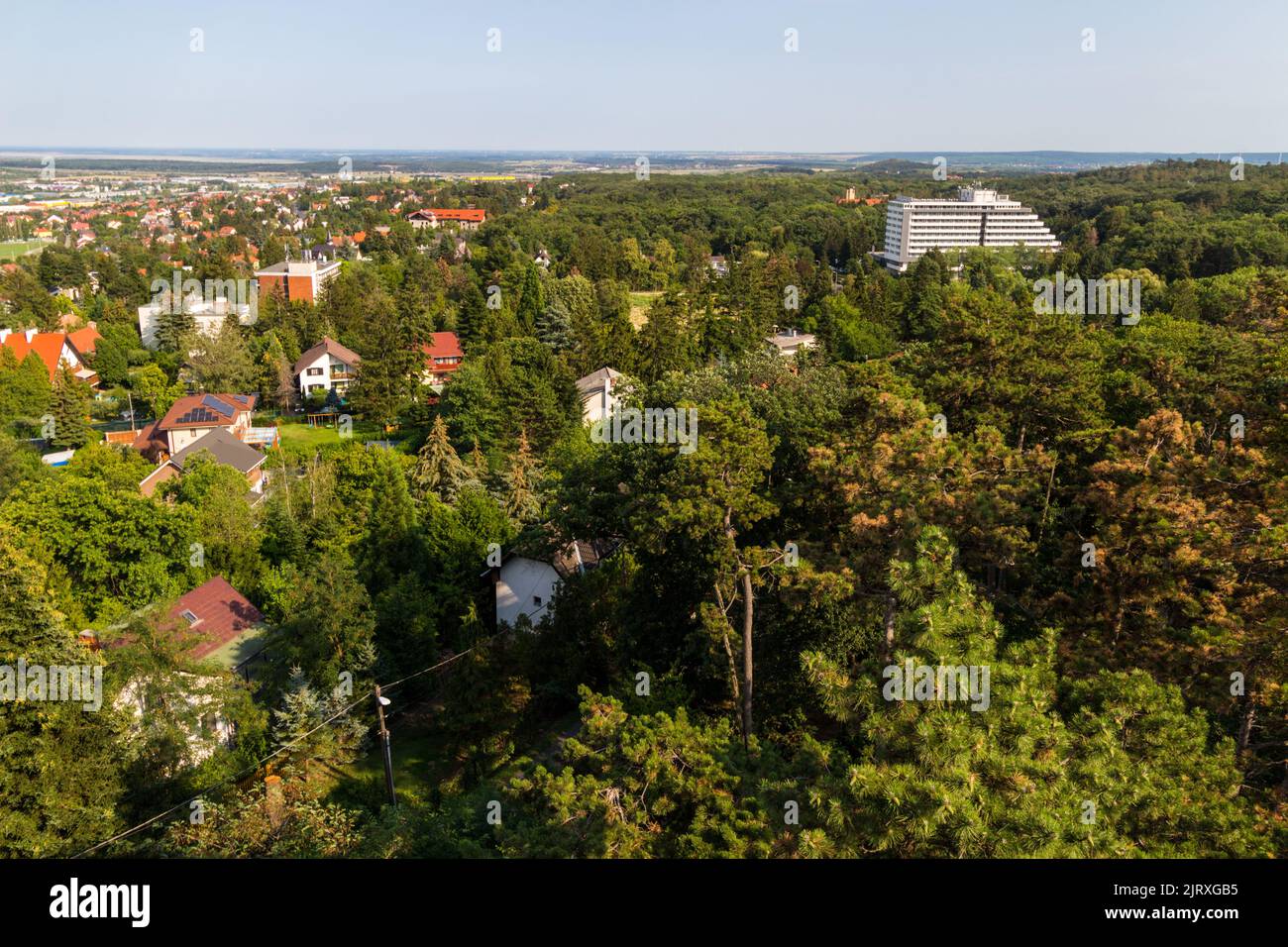 Loverek district of Sopron town with Hotel Szieszta, Sopron, Hungary Stock Photo