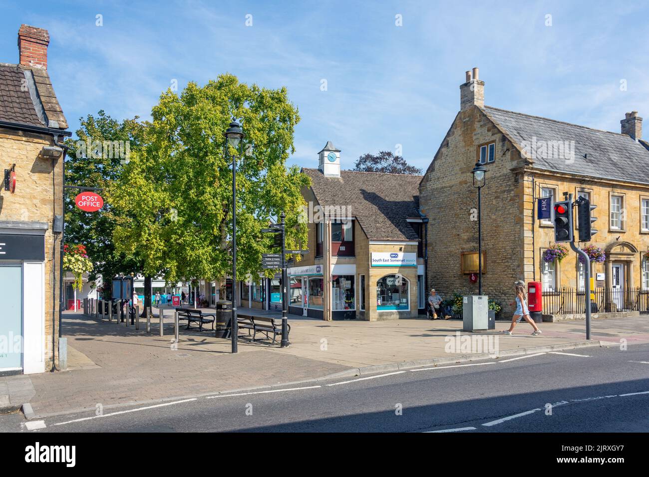 Falkland Square Shopping Centre from Market Street, Crewkerne, Somerset, England, United Kingdom Stock Photo