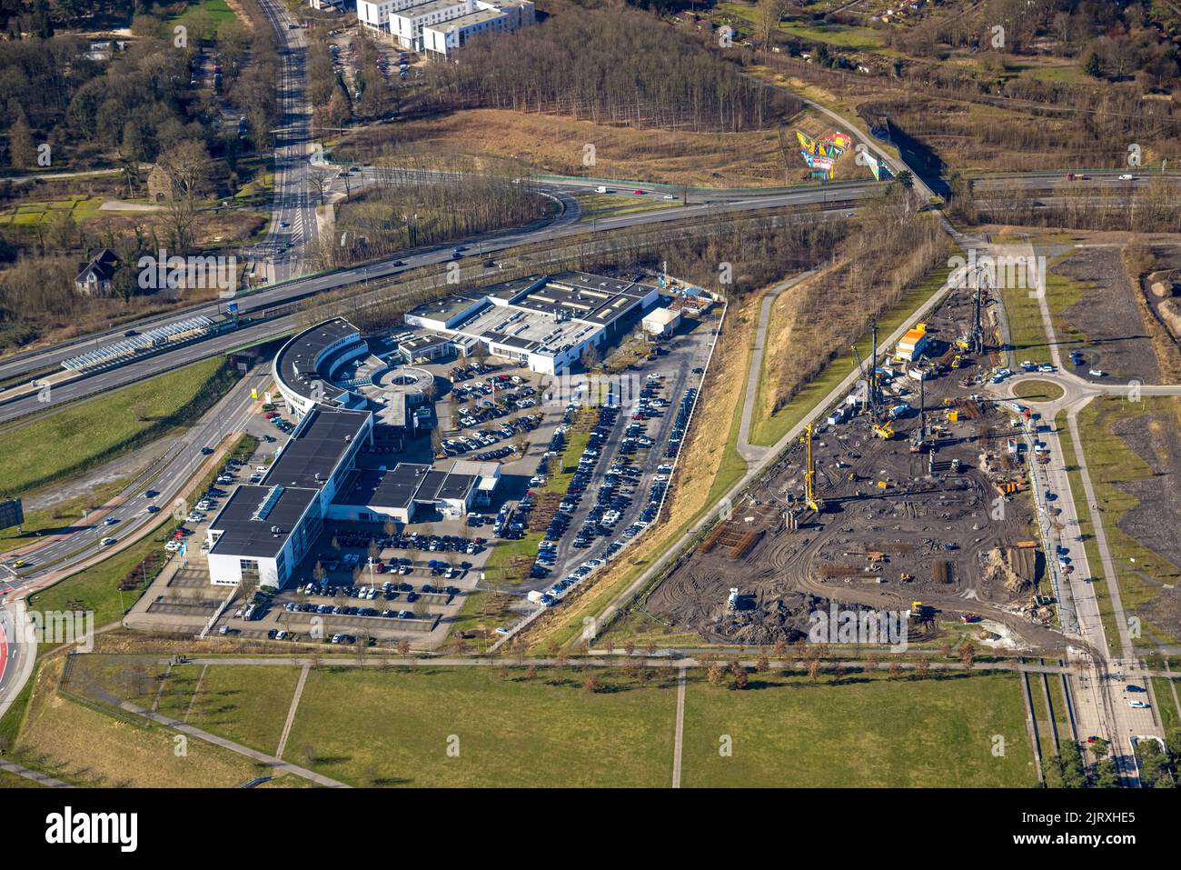 Construction site and new building at phoenix park at robert schuman strasse hires stock