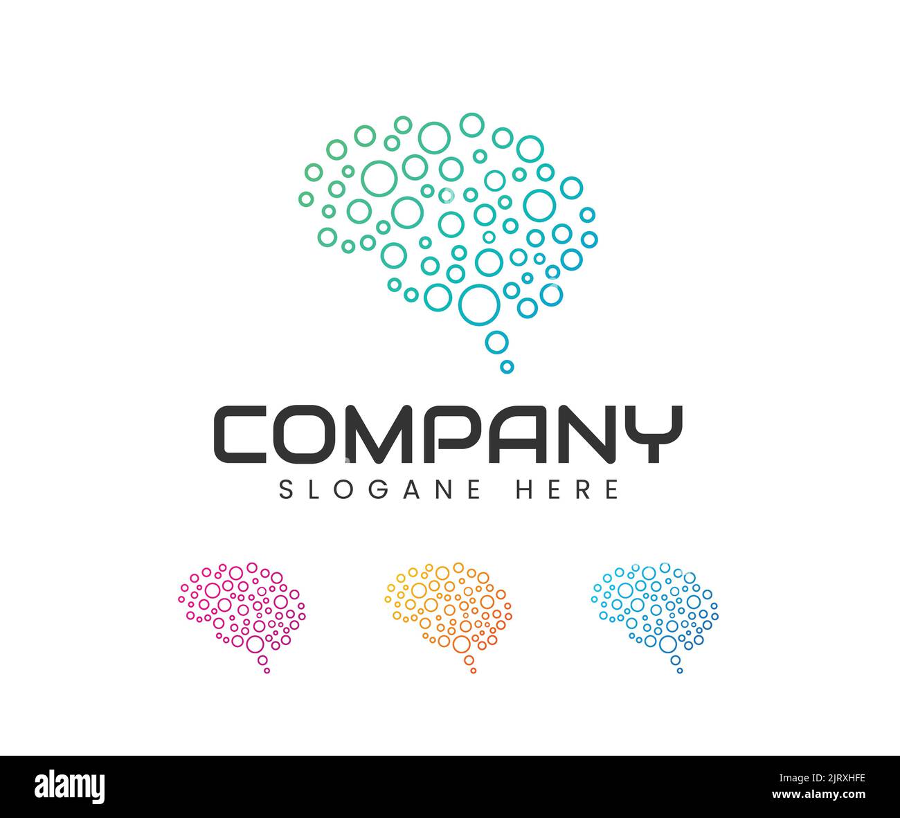 Creative brain logo. Think idea concept. Brainstorm power thinking brain Logotype icon Logo. Stock Vector