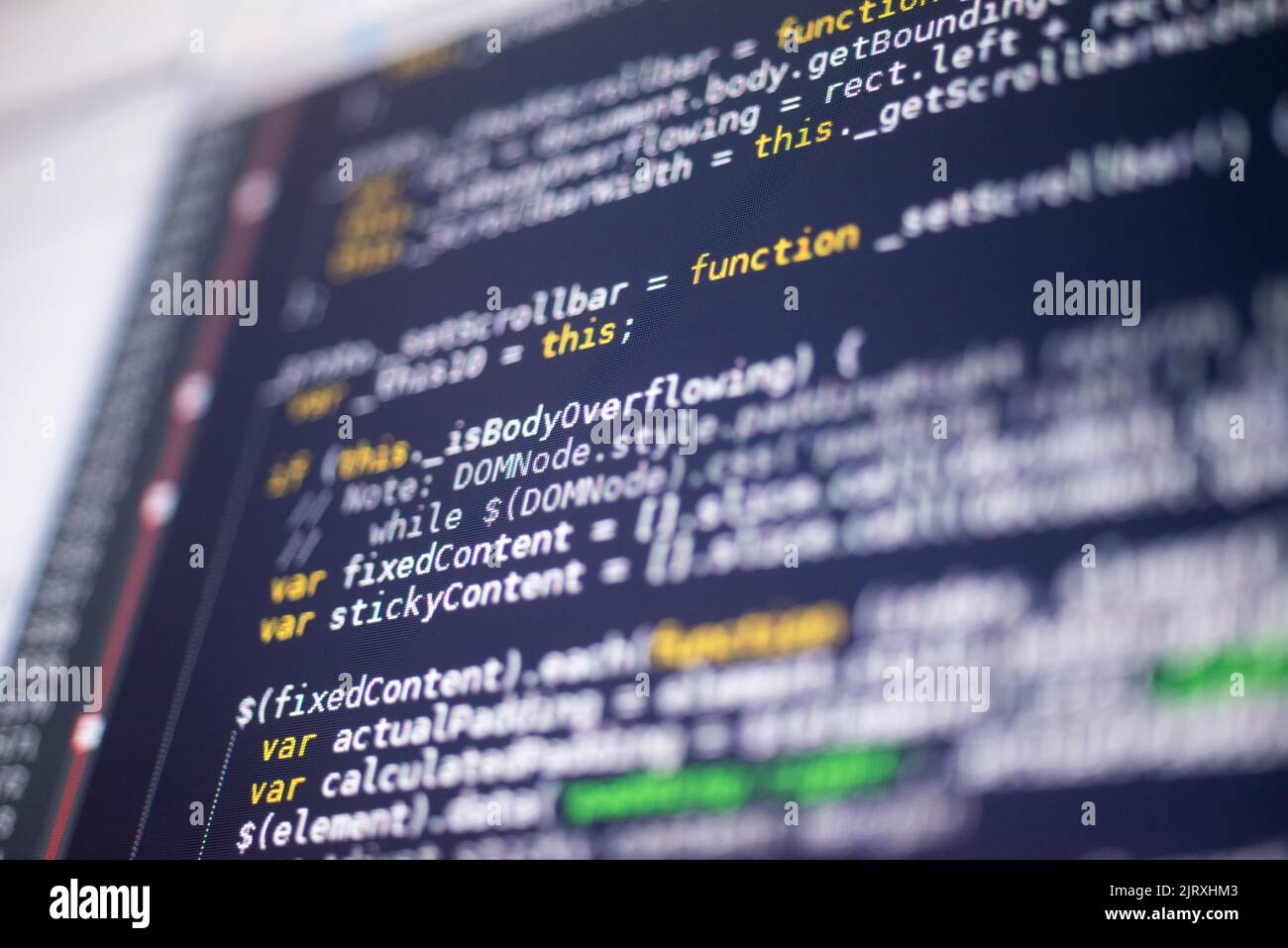 Javascript code on a monitor, programming concept Stock Photo - Alamy