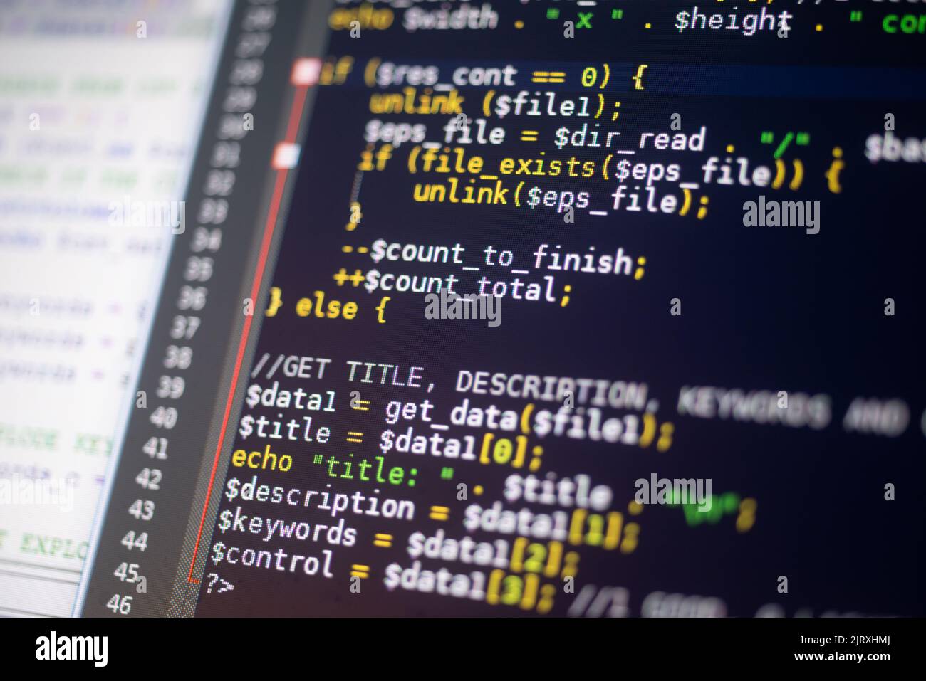 Program code on a monitor, software and programming concept Stock Photo ...