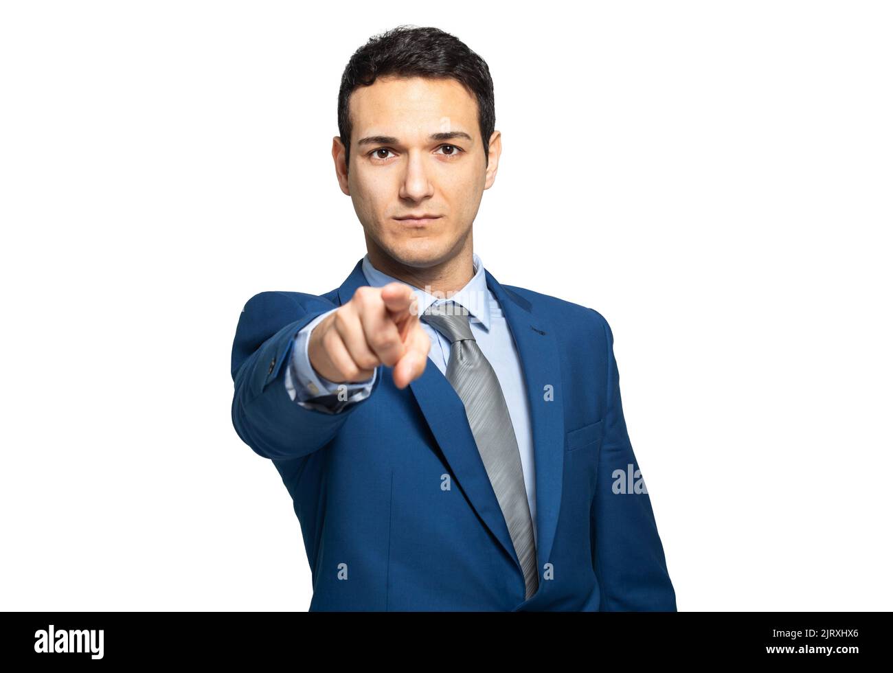 Handsome Businessman Pointing His Finger At You Stock Photo - Alamy