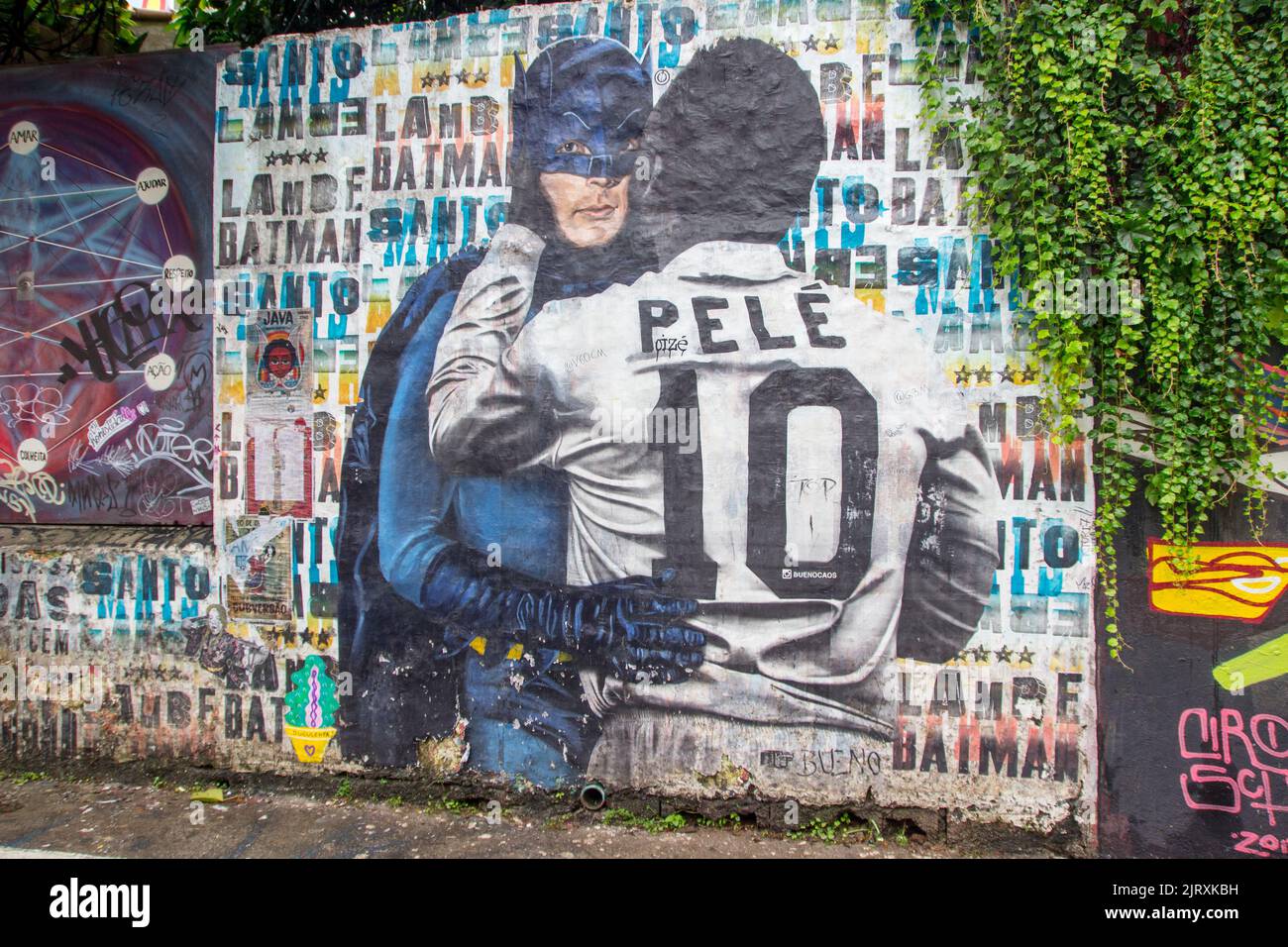 Batman's Alley, Vila Madalena, São Paulo Brazil - February 16, 2019: Batman's Alley is a graffiti dish that is located in Vila Madalena, a bohemian ne Stock Photo