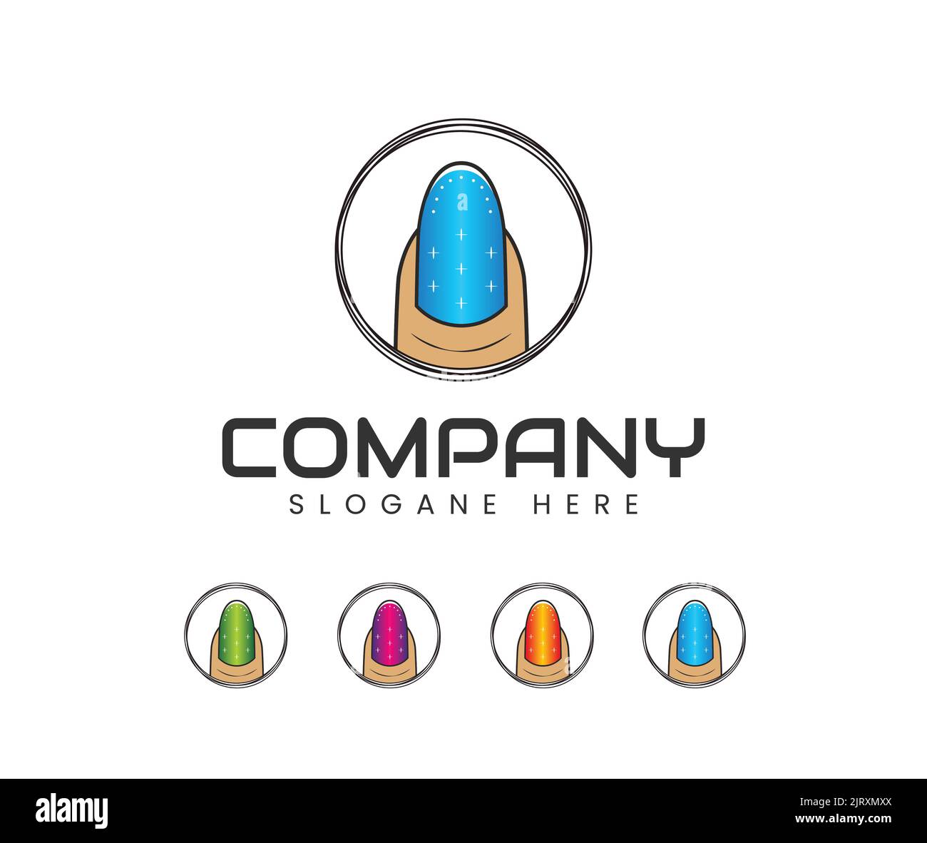 Nail Art studio logo design template. creative templates for nail bar