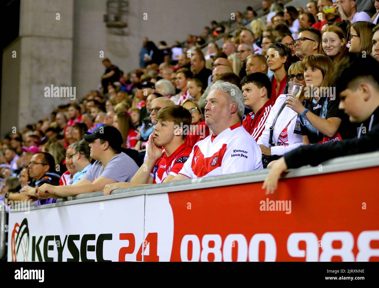 St Helens fans in the stands during the Betfred Super League match at ...