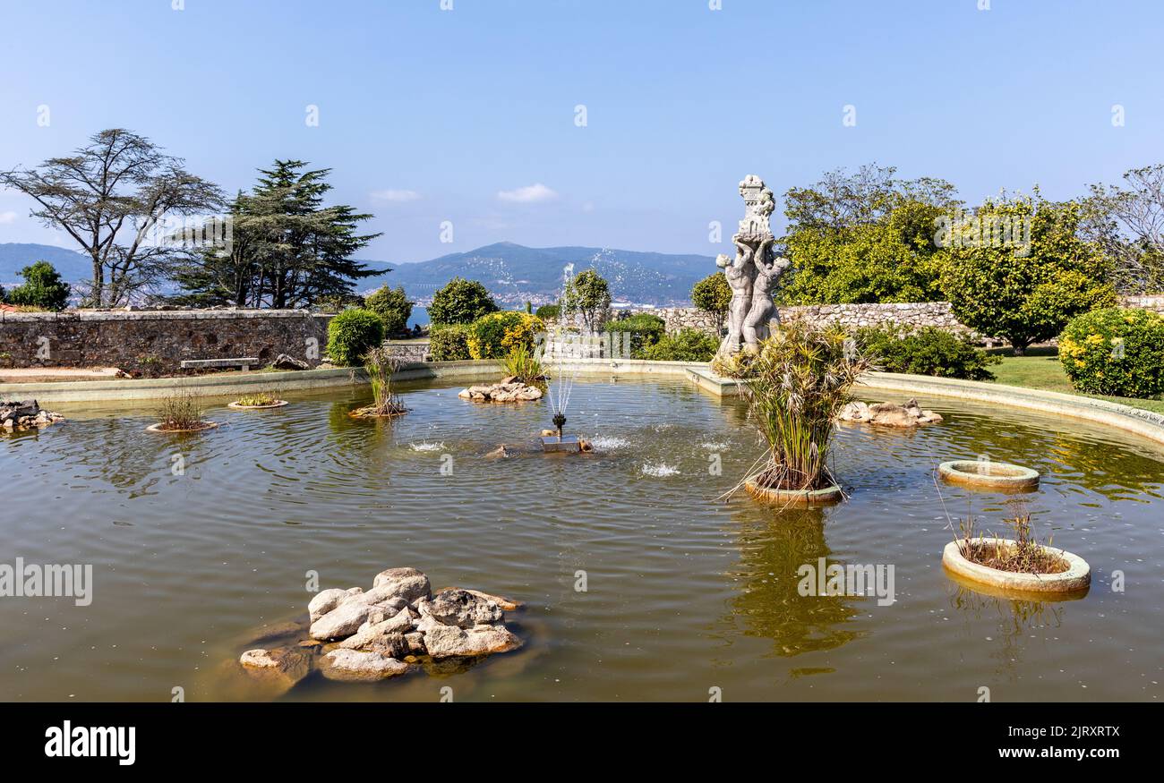 A Pond Inside Castelo Do Castro In Vigo Galicia Spain Stock Photo