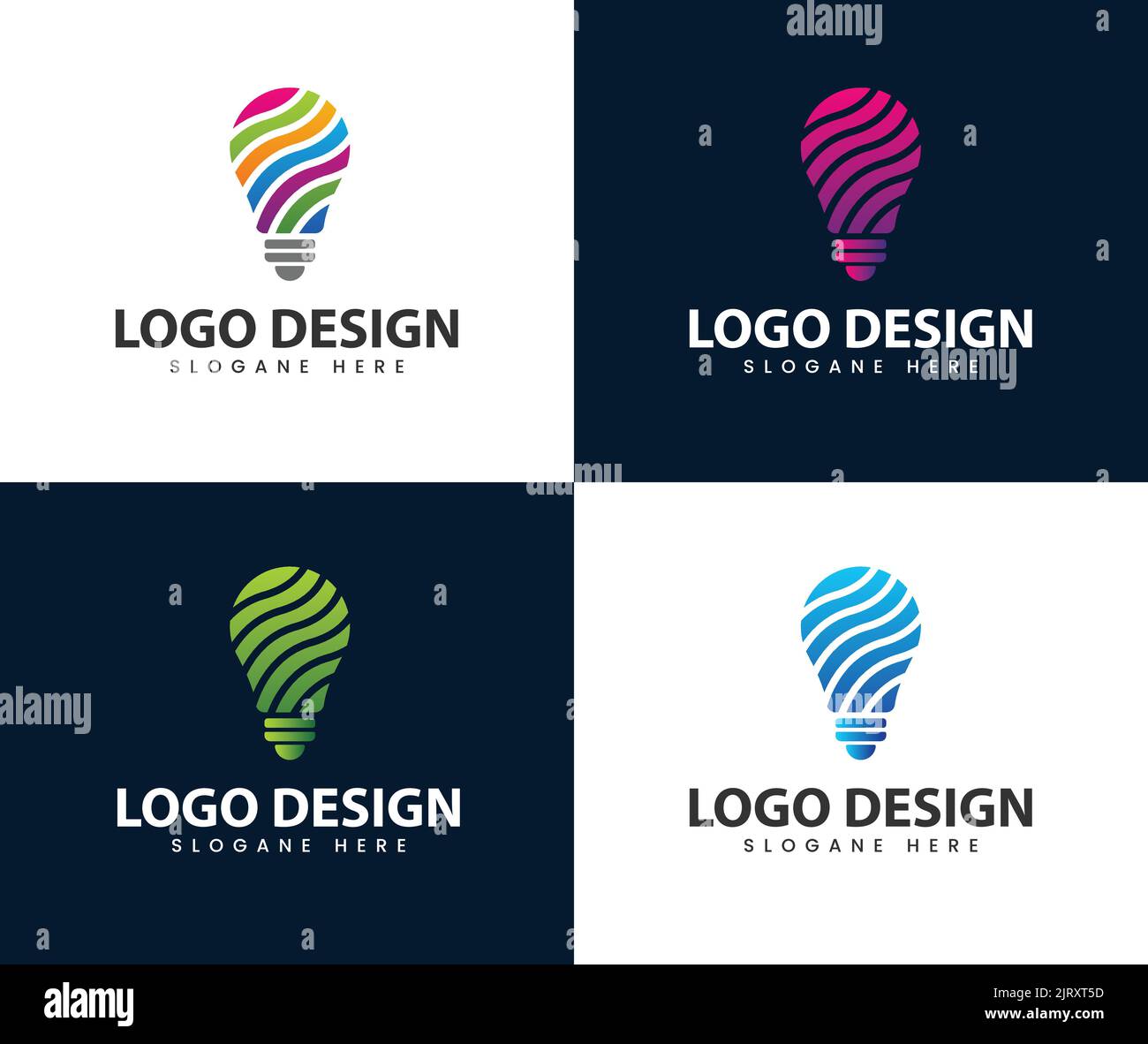 Abstract modern creative idea light bulb logo. Light bulb logo. Creative logo. Creative ideas concept. Idea icon. Power, energy, electricity, Idea bul Stock Vector