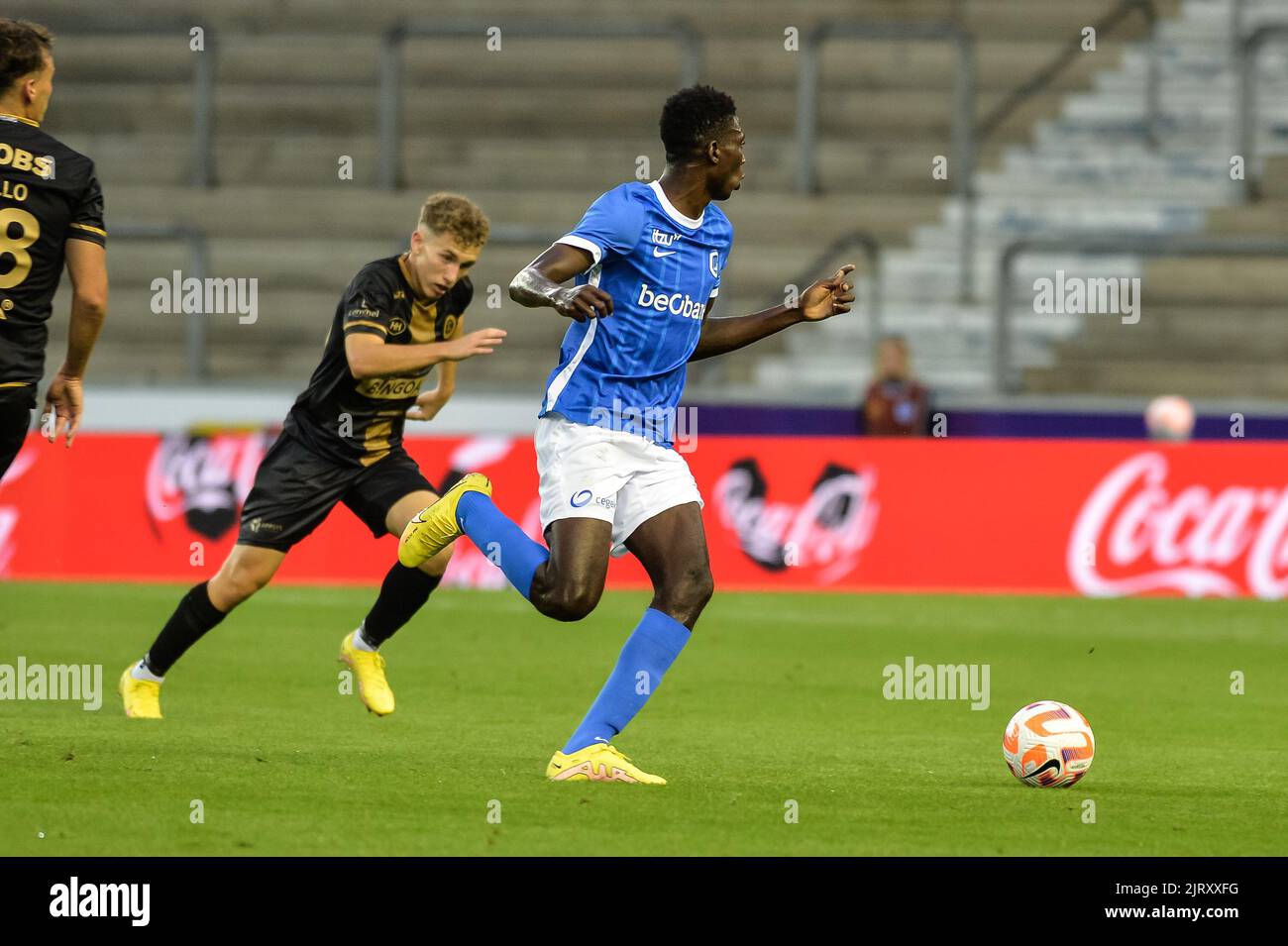 70 Jong Genk's Ibrahima Sory Bangoura pictured during a soccer match between Jong Genk (u23) and Lommel SK, Friday 26 August 2022 in Genk, on day 3 of the 2022-2023 'Challenger Pro League' 1B second division of the Belgian championship. BELGA PHOTO JILL DELSAUX Stock Photo