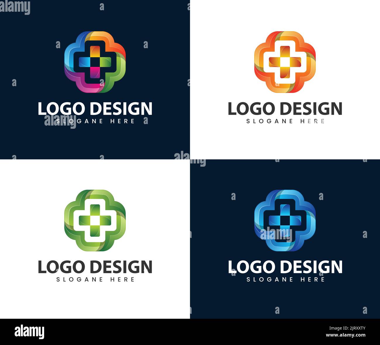 Abstract cross sign medical health symbol pharmacy logo. Eco bio