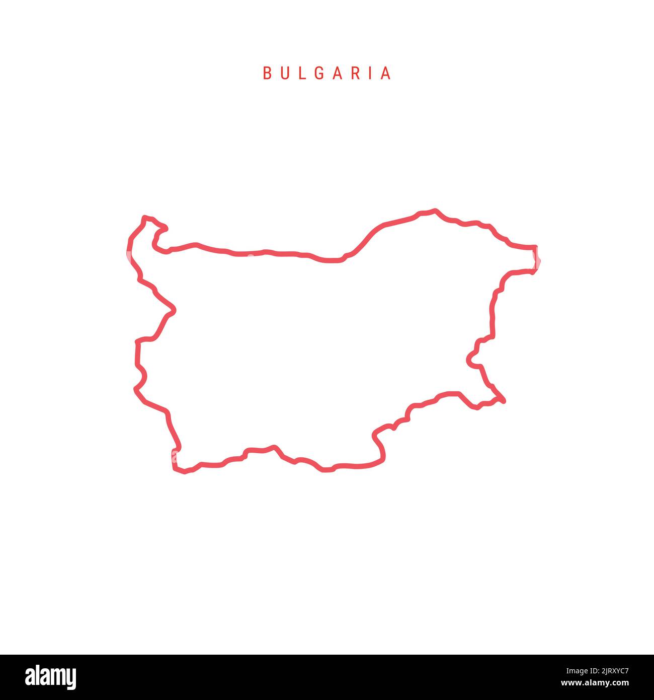 Bulgaria Editable Outline Map Bulgarian Red Border Country Name Bulgaria Editable Outline Map Bulgarian Red Border Country Name Adjust Line Weight Change To Any Color Vector Illustration 2JRXYC7 