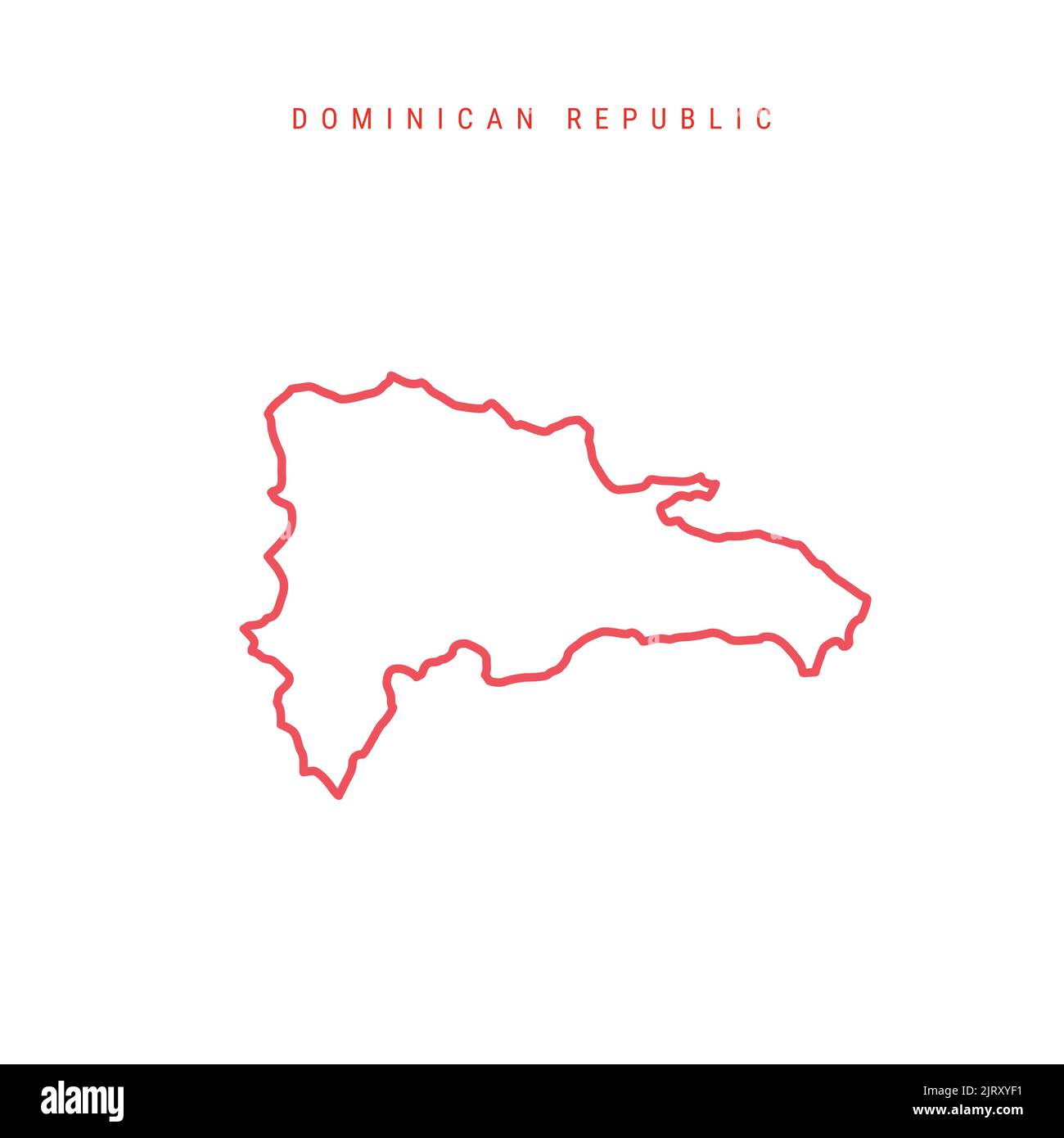 Dominican Republic editable outline map. Republica Dominicana red