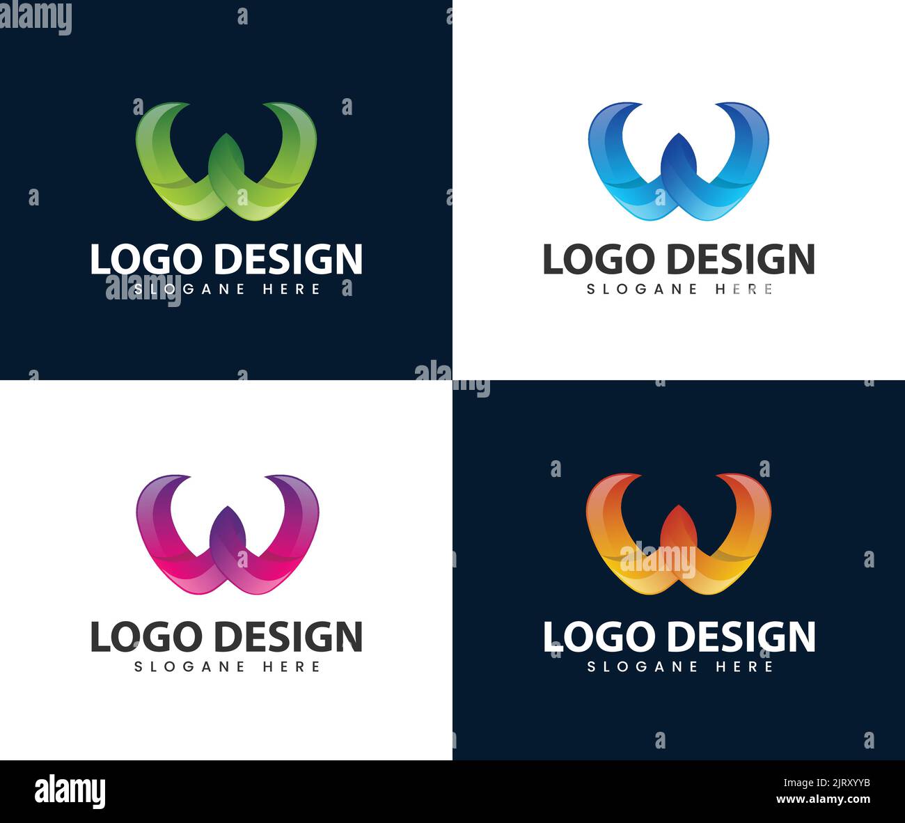 Abstract modern letter w logo design. W Letter Logo Template vector illustration design Stock Vector