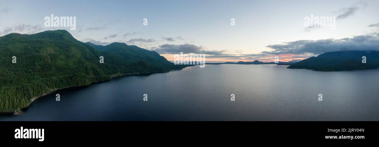 Aerial Panoramic View of Kennedy Lake Stock Photo Alamy