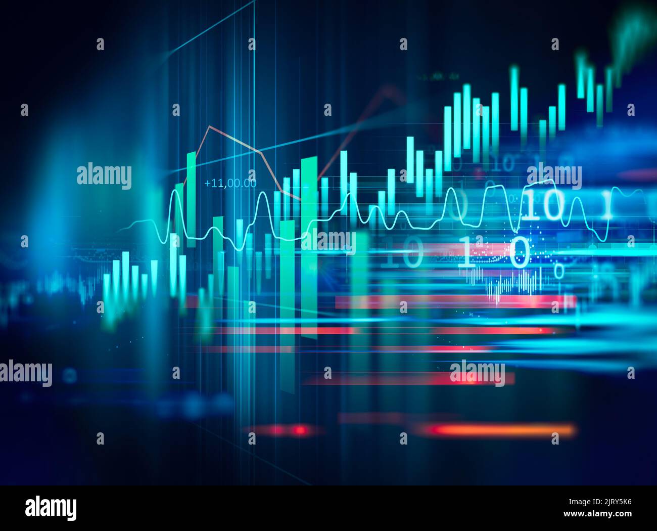 financial stock market graph illustration ,concept of business