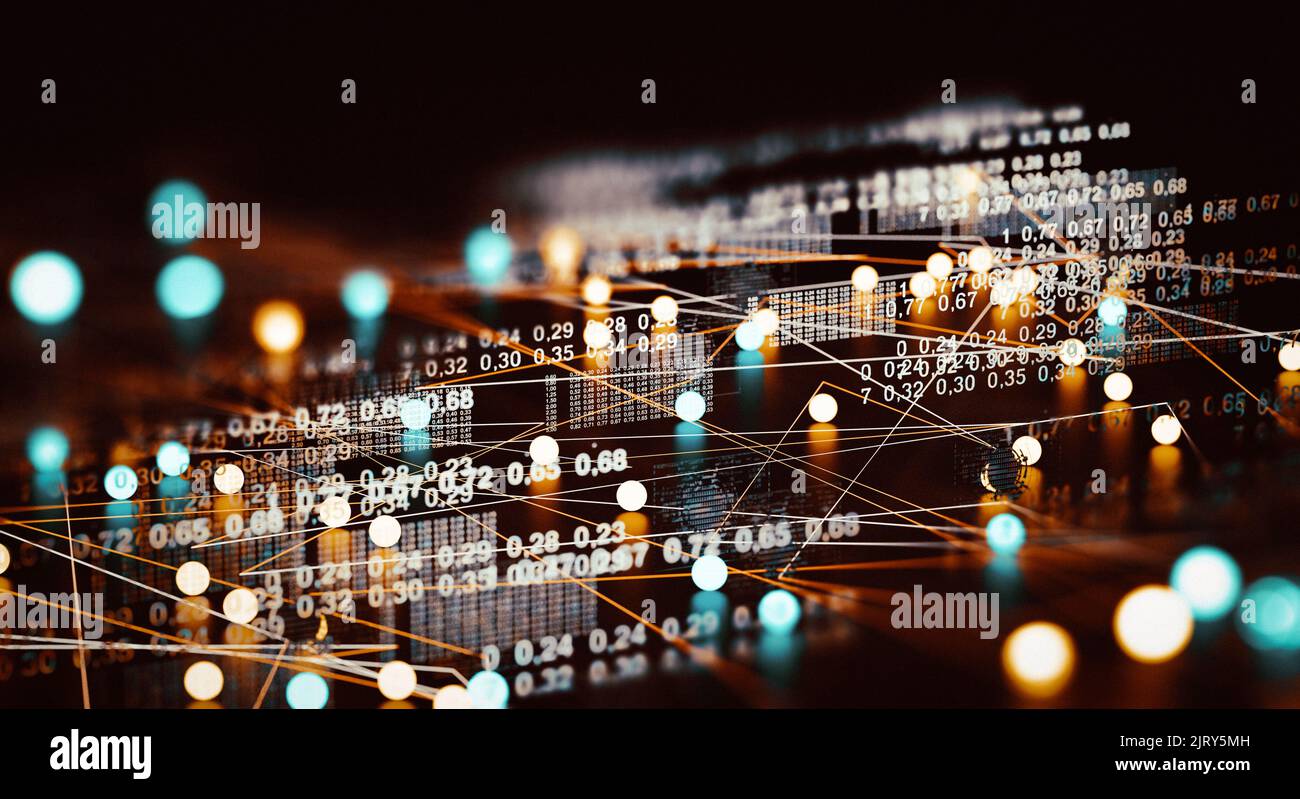 Data volume analysis and computer science industry.3d illustration Stock Photo