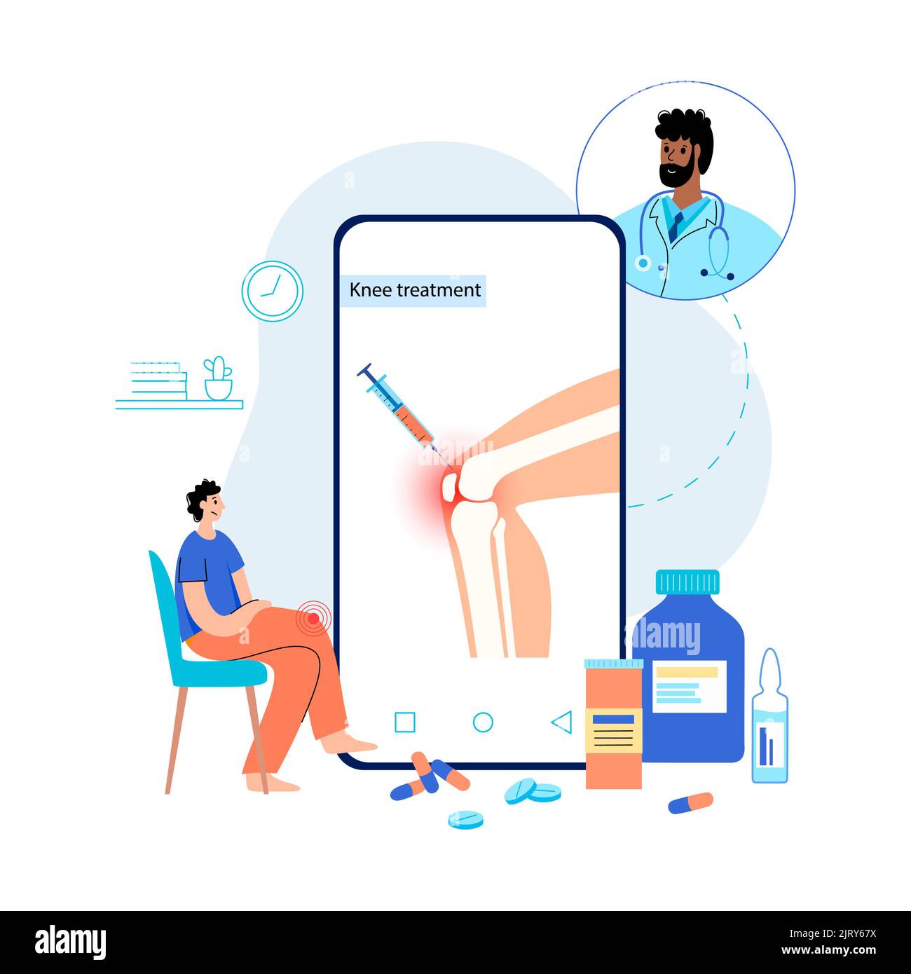 Doctor knee injection hi-res stock photography and images - Alamy