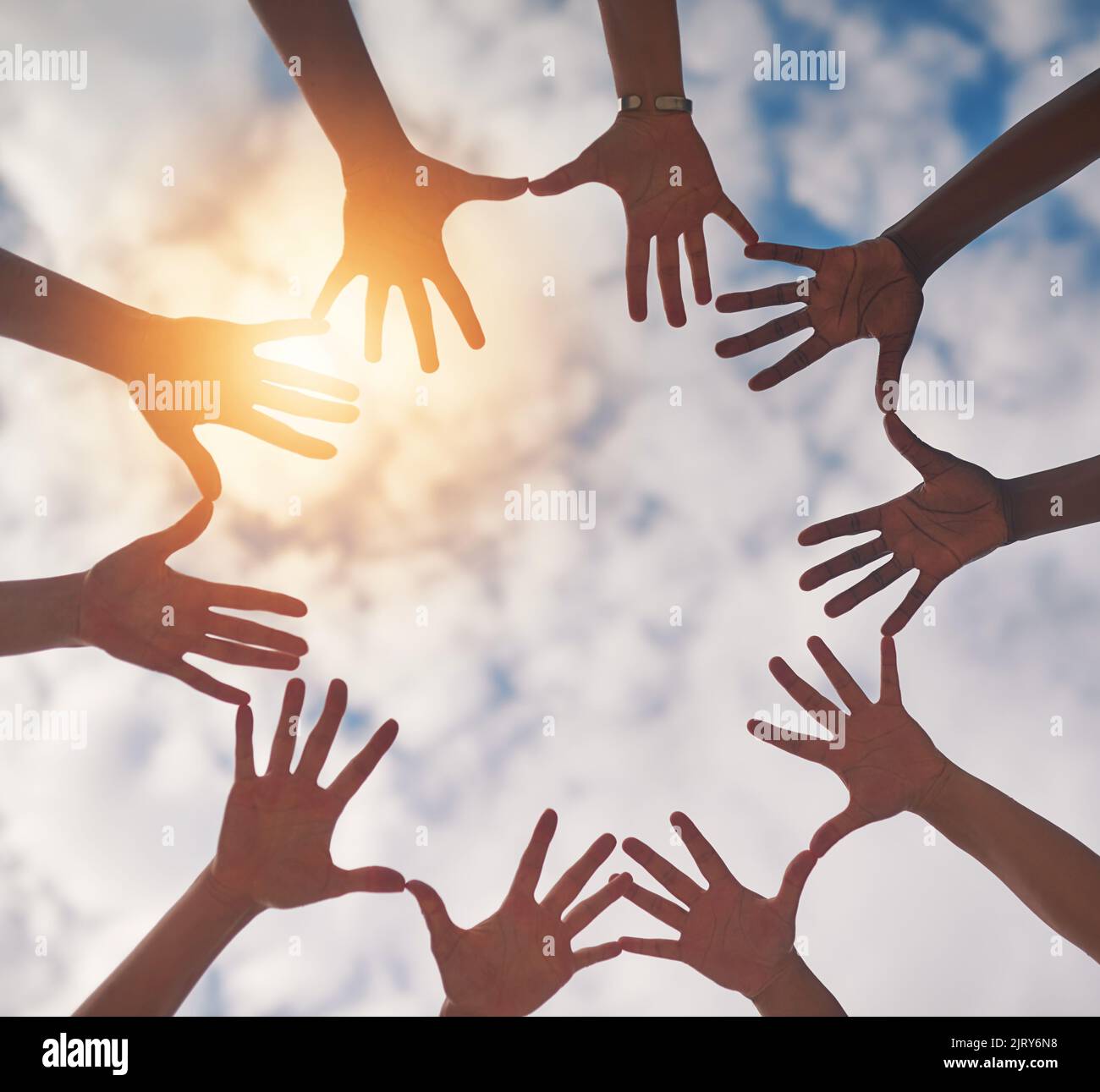 Many hands circle hires stock photography and images Alamy