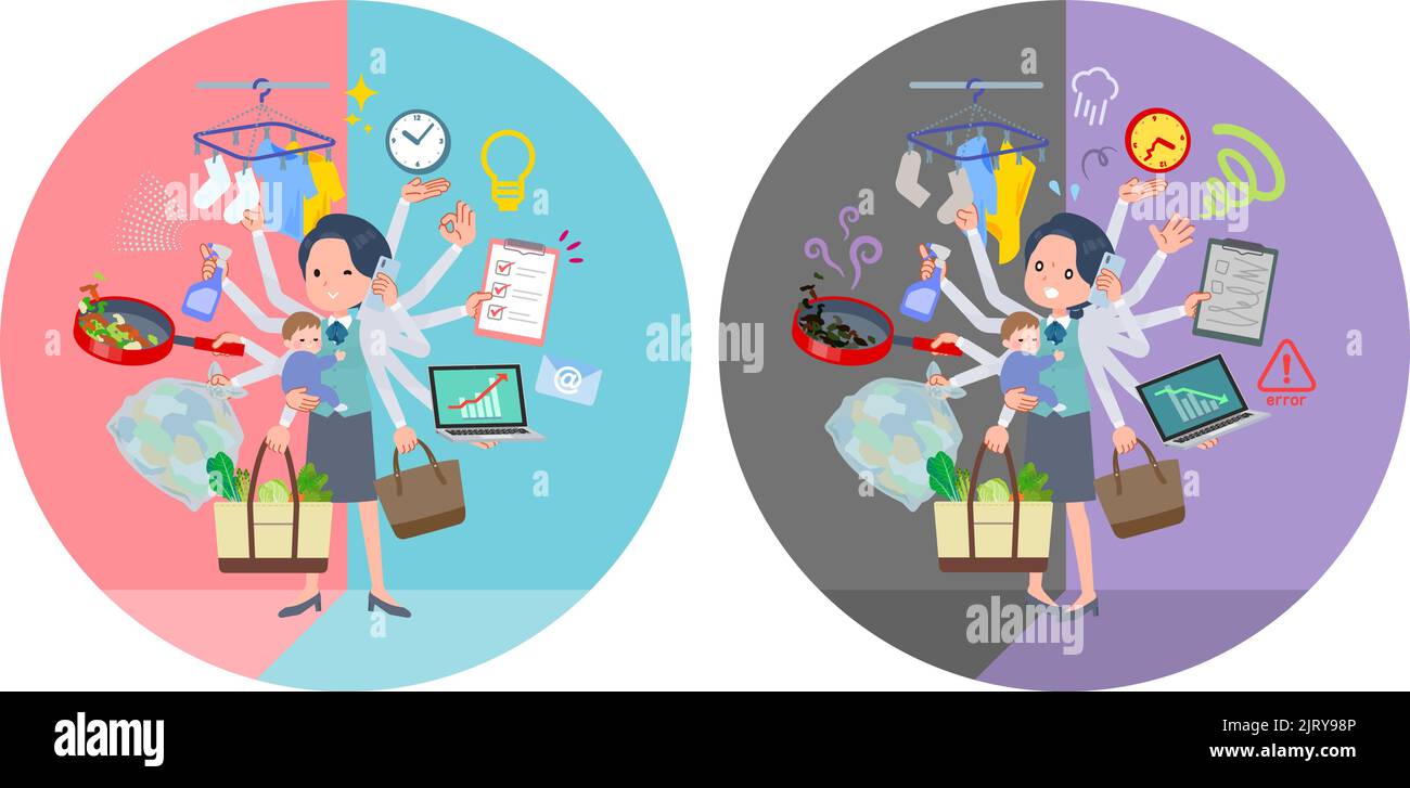 Multitasking Civil Cooking in civil Stock Vector Images - Alamy