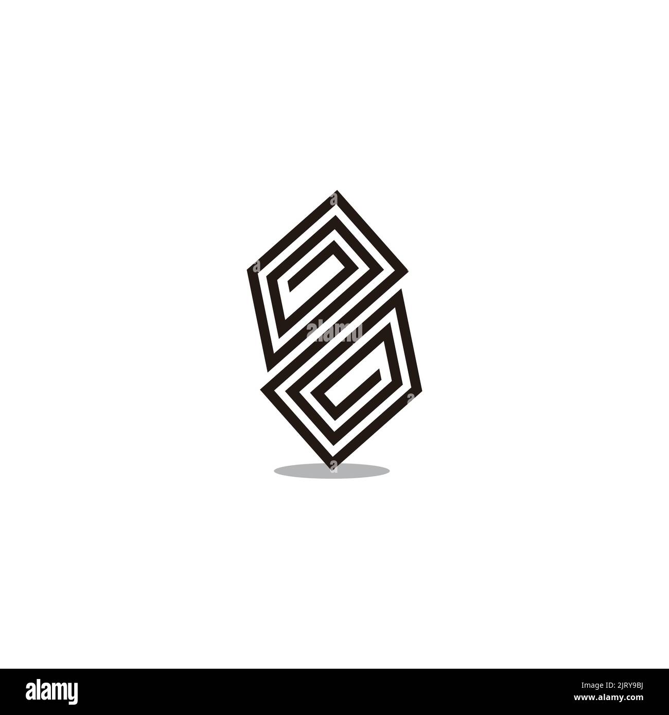 spiral ethnic shape thin line geometric logo vector Stock Vector Image ...