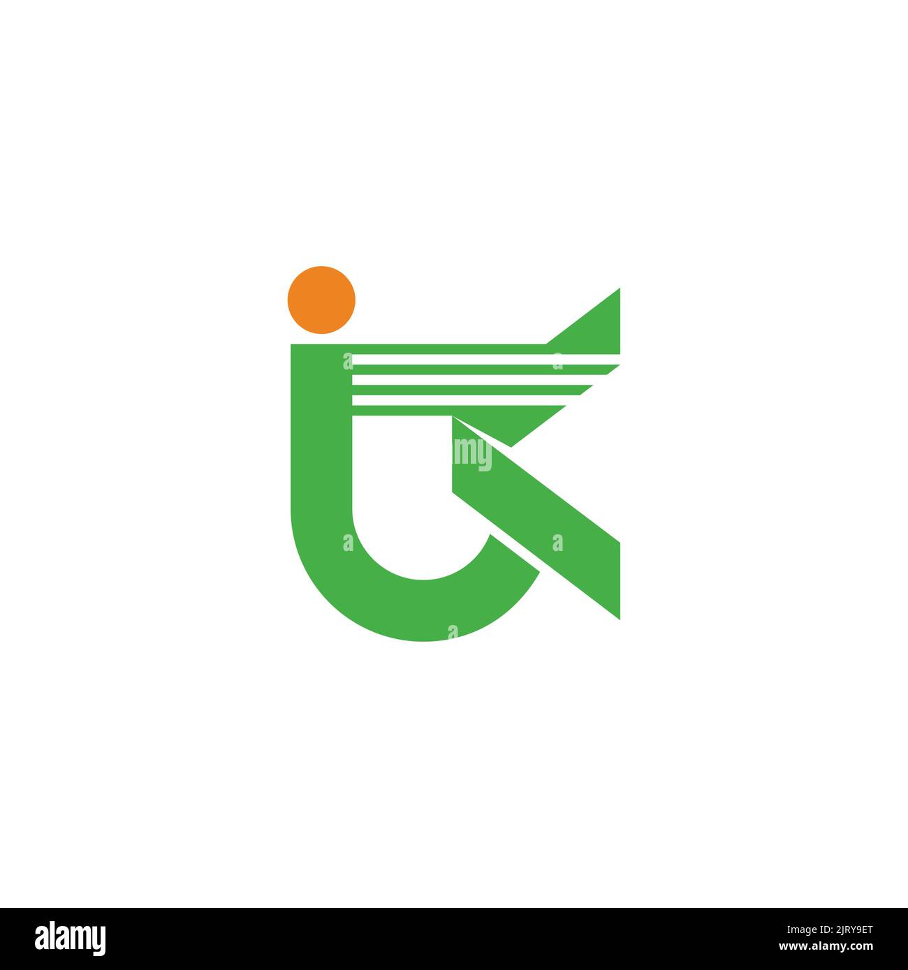 letter jk stripes motion logo vector Stock Vector