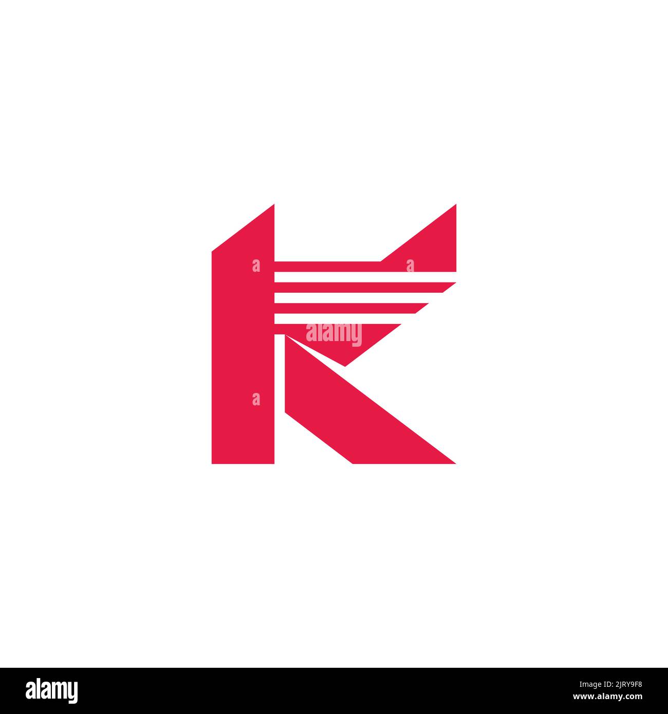 letter k stripes fast motion logo vector Stock Vector