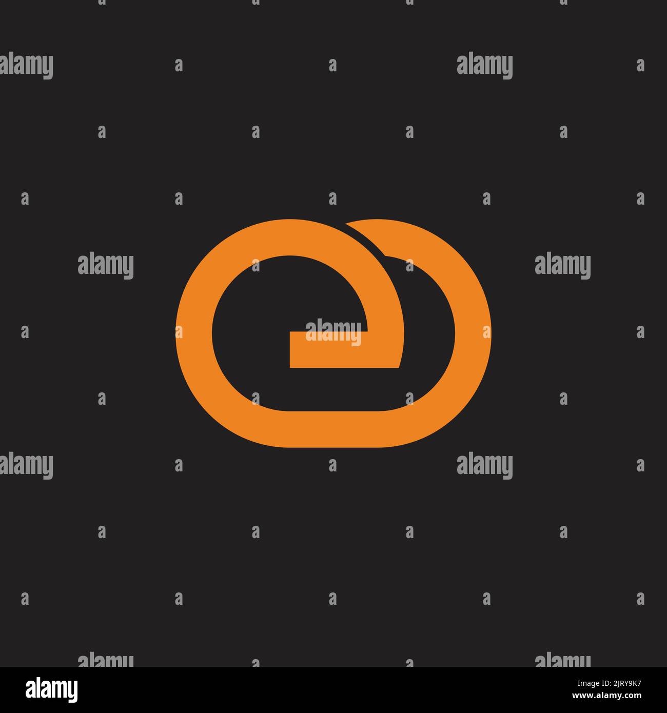 letter ed circles geometric linked line logo vector Stock Vector