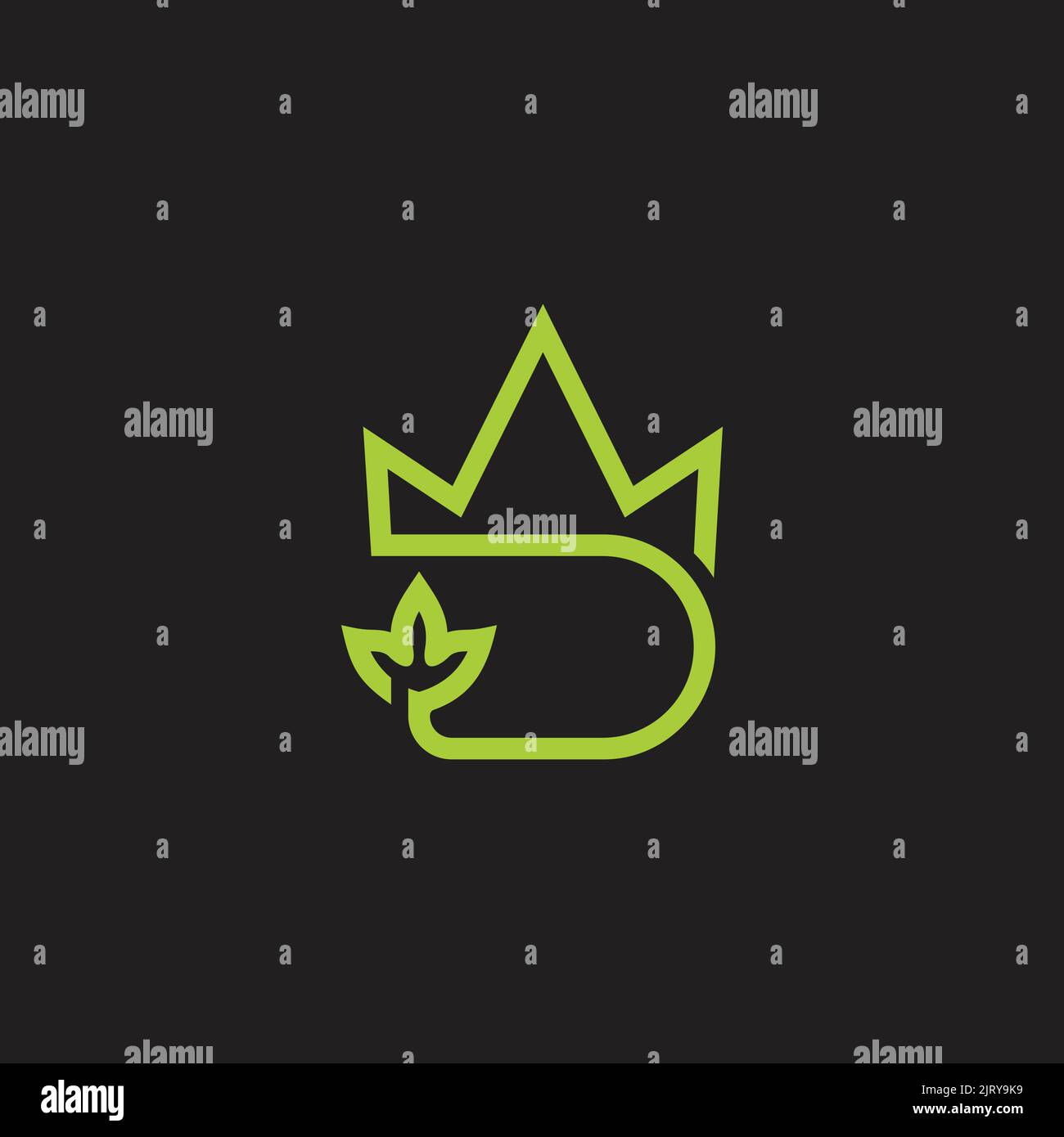 letter d crown leaf simple logo vector Stock Vector