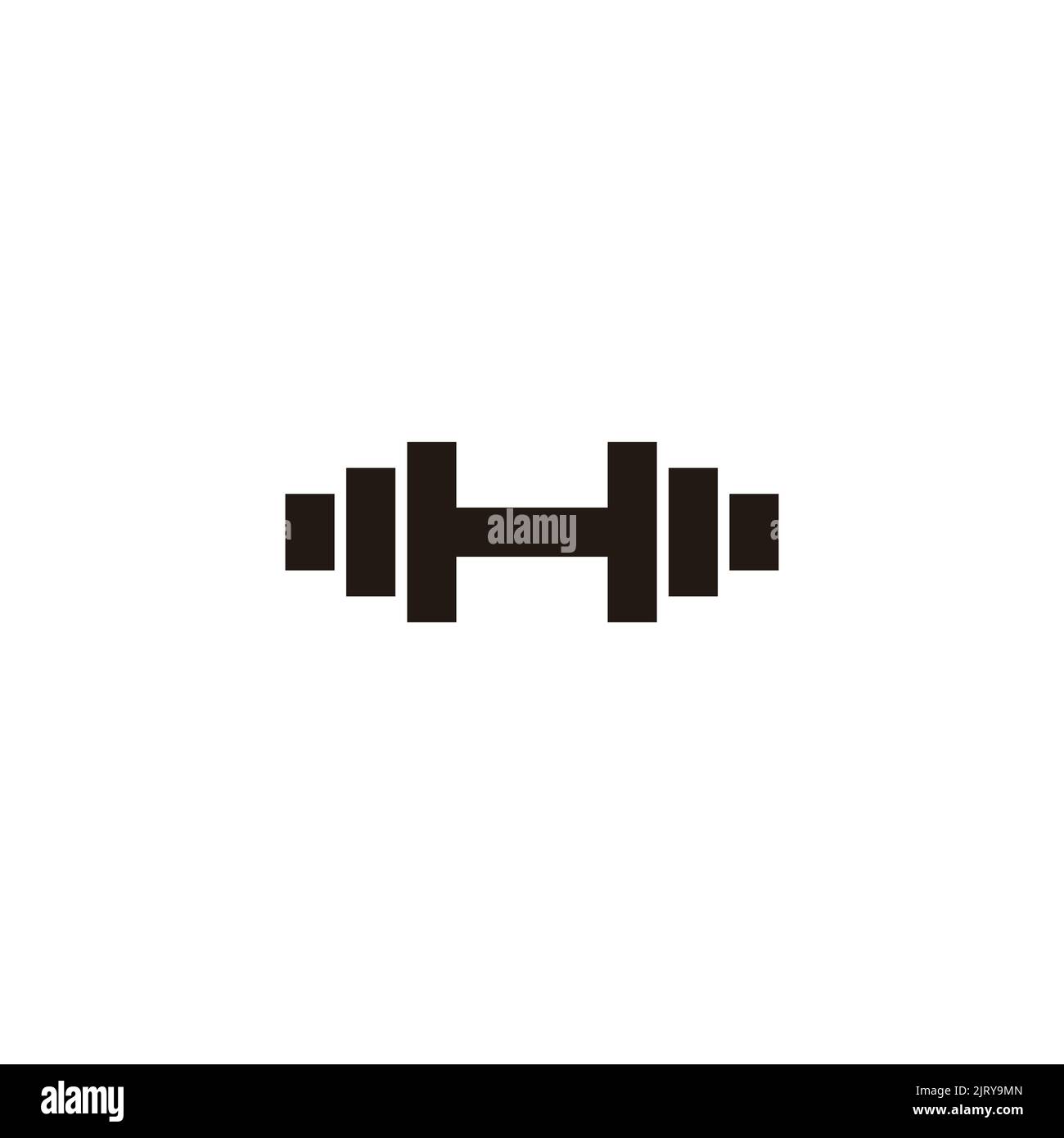 letter h dumbell simple geometric logo vector Stock Vector