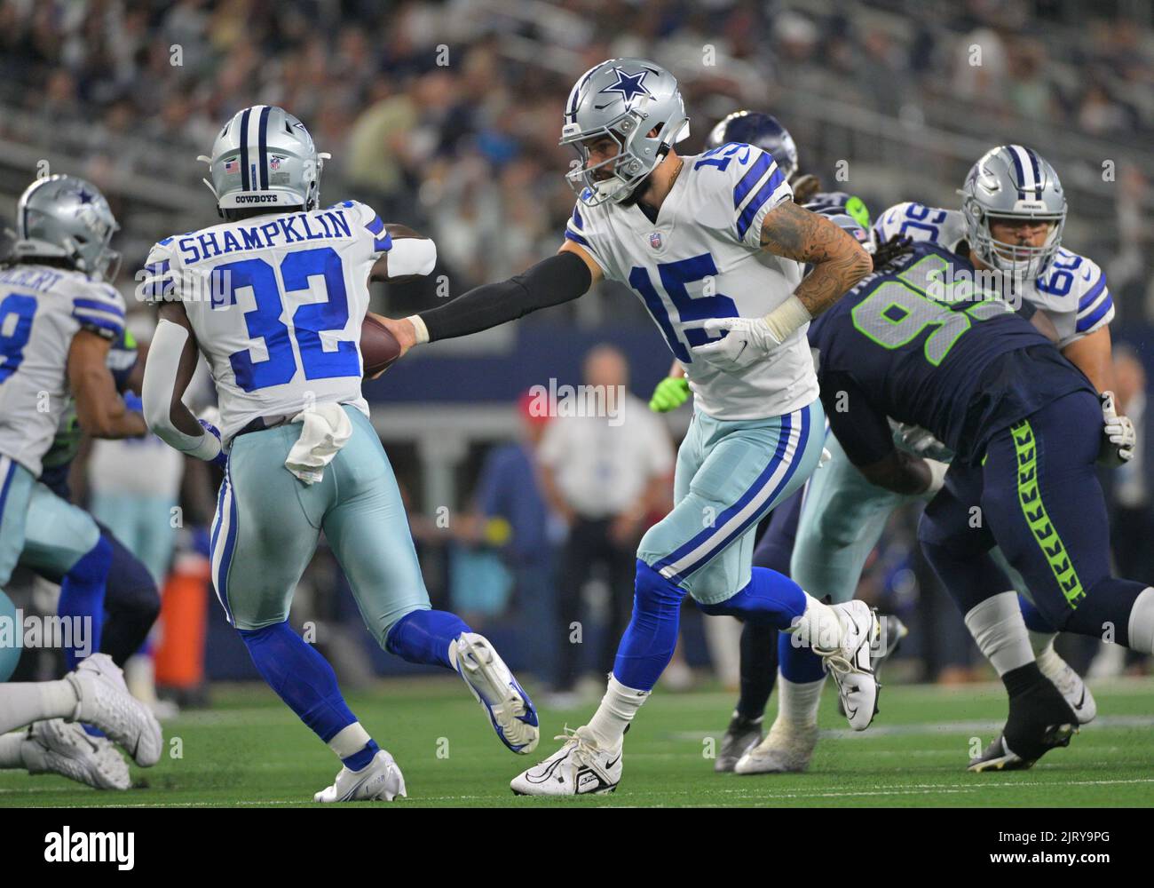 New Orleans Saints wide receiver Keith Kirkwood (18) makes a touchdown  catch over Dallas Cowboys cornerback Anthony Brown (30) during the second  half of an NFL football game, in Arlington, Texas, …