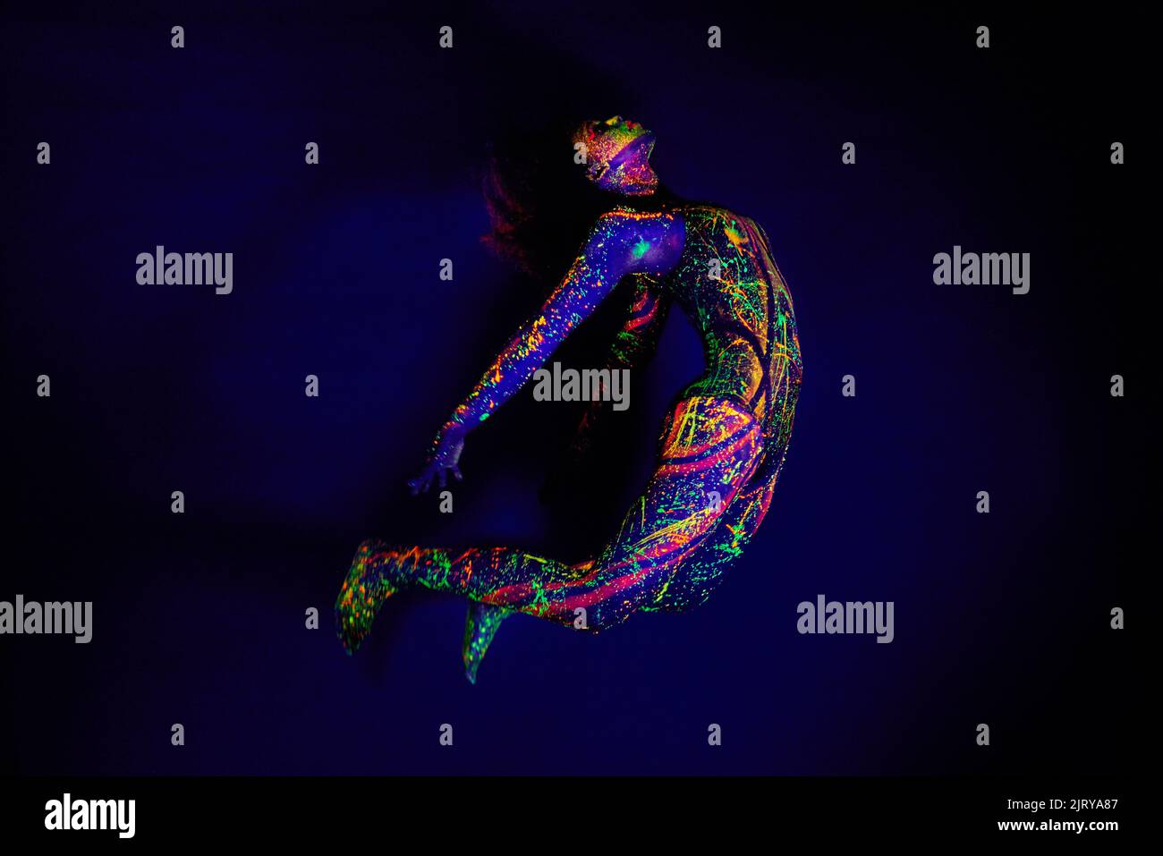 Beauty shines brightest in the dark. Full length shot of a young woman