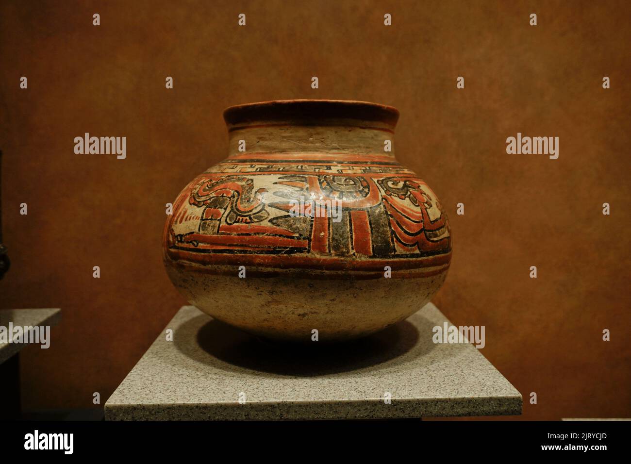 Mayan pottery from Guatemala, National Anthroplogy Museum, Chapultepec Park, Mexico City, Mexico Stock Photo