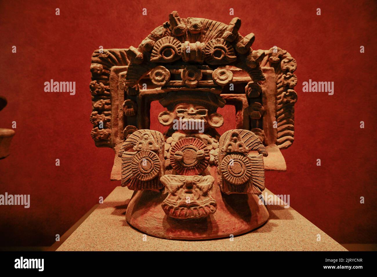 Ceremonial brazier for rituals, from Teotihuacan, National Anthroplogy Museum, Chapultepec Park, Mexico City, Mexico Stock Photo