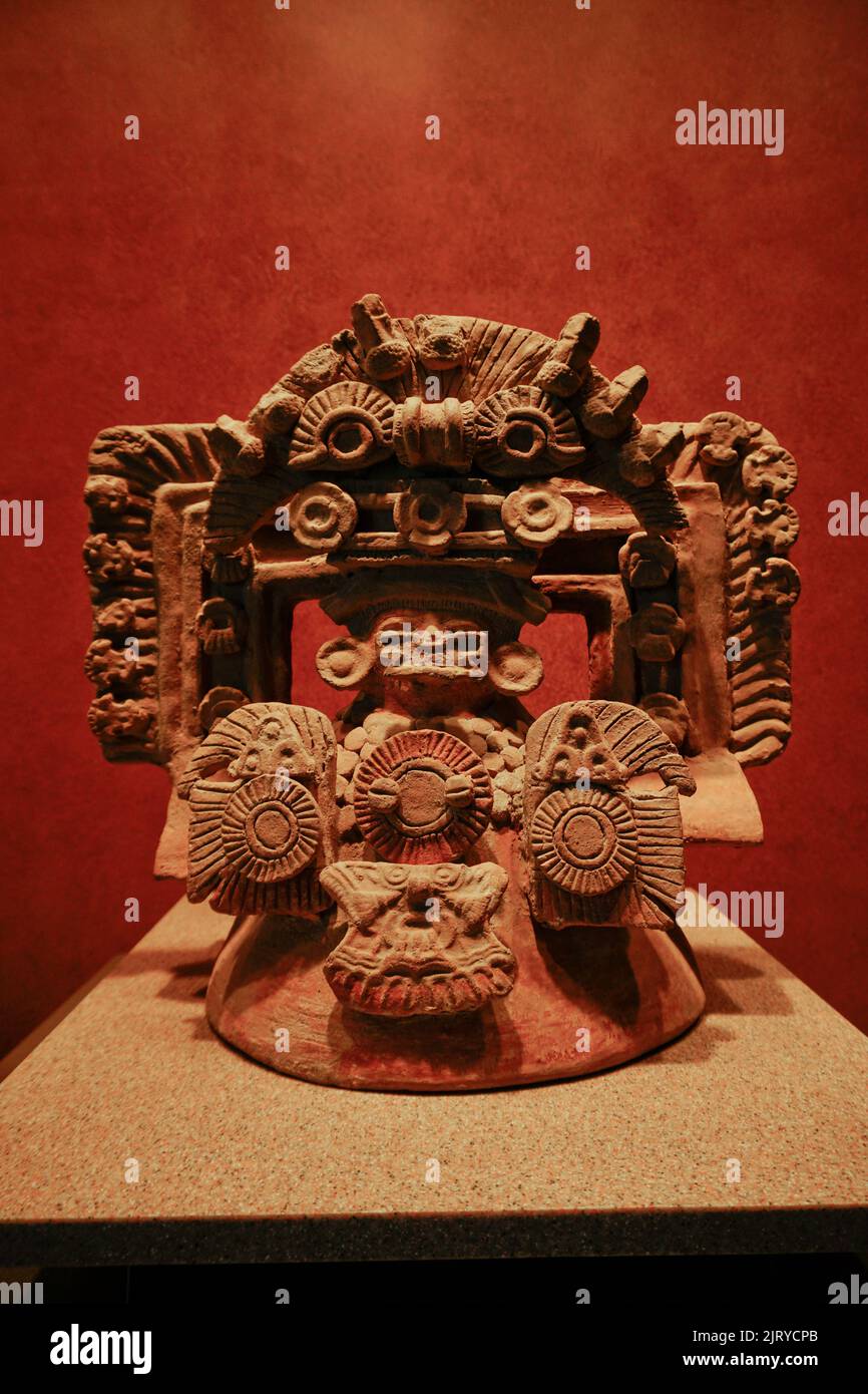 Ceremonial brazier for rituals, from Teotihuacan, National Anthroplogy Museum, Chapultepec Park, Mexico City, Mexico Stock Photo