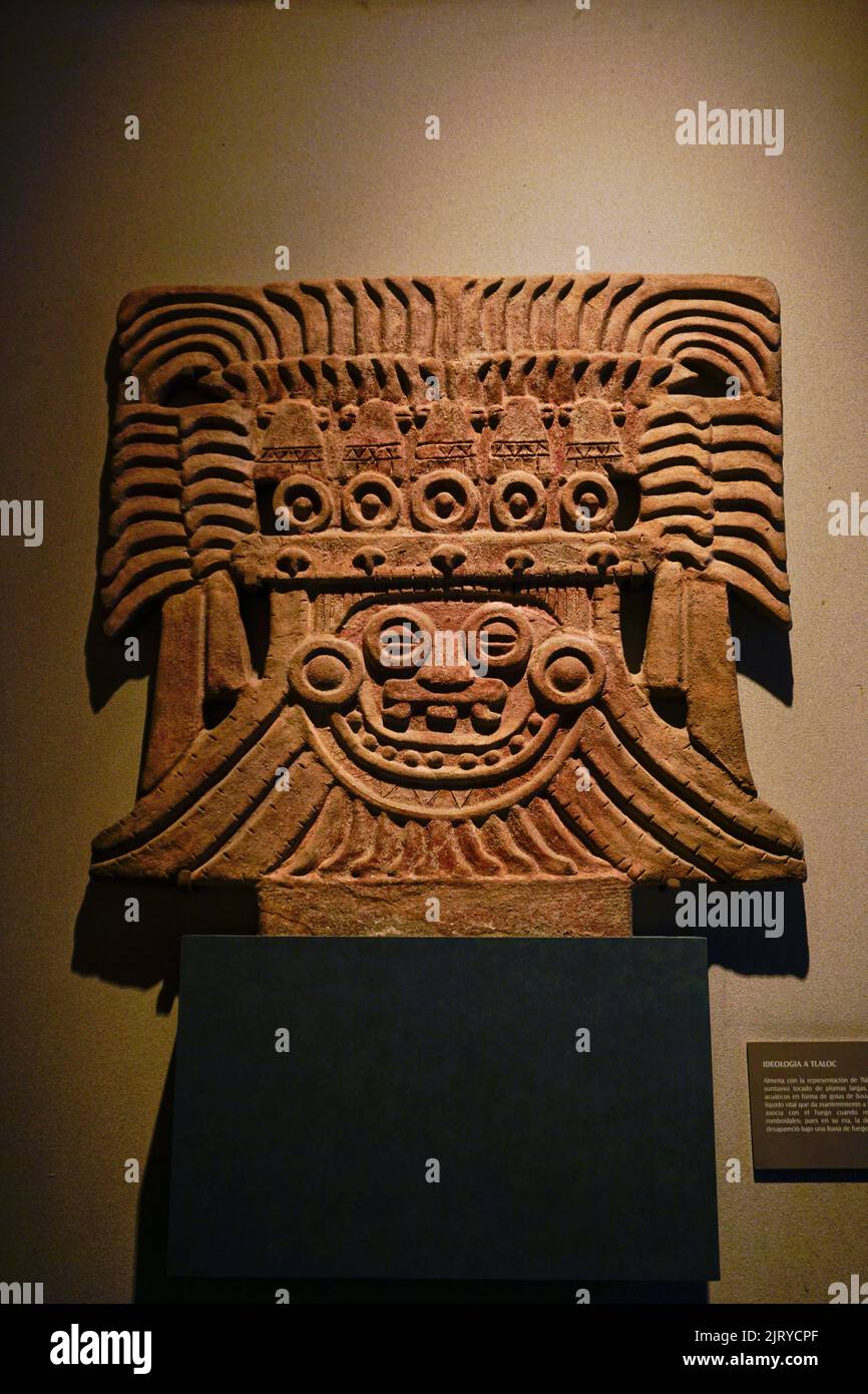 Tlaloc, the Aztec god of rain, National Anthroplogy Museum, Chapultepec Park, Mexico City, Mexico Stock Photo