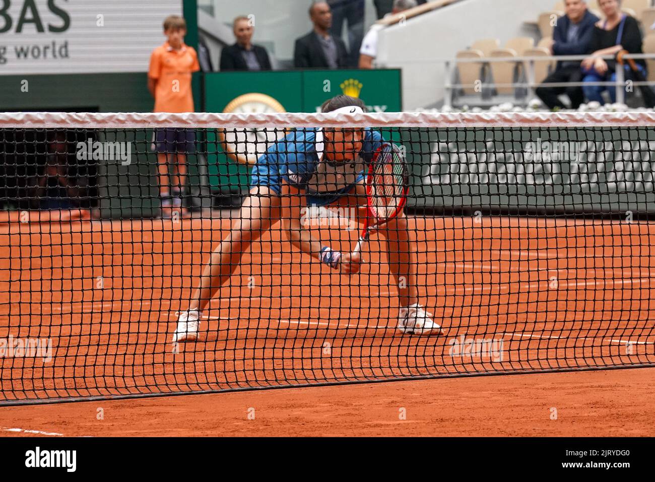 Professional tennis player Caroline Garcia of France in action during her women's doubles final match at Roland Garros 2022 in Paris, France Stock Photo