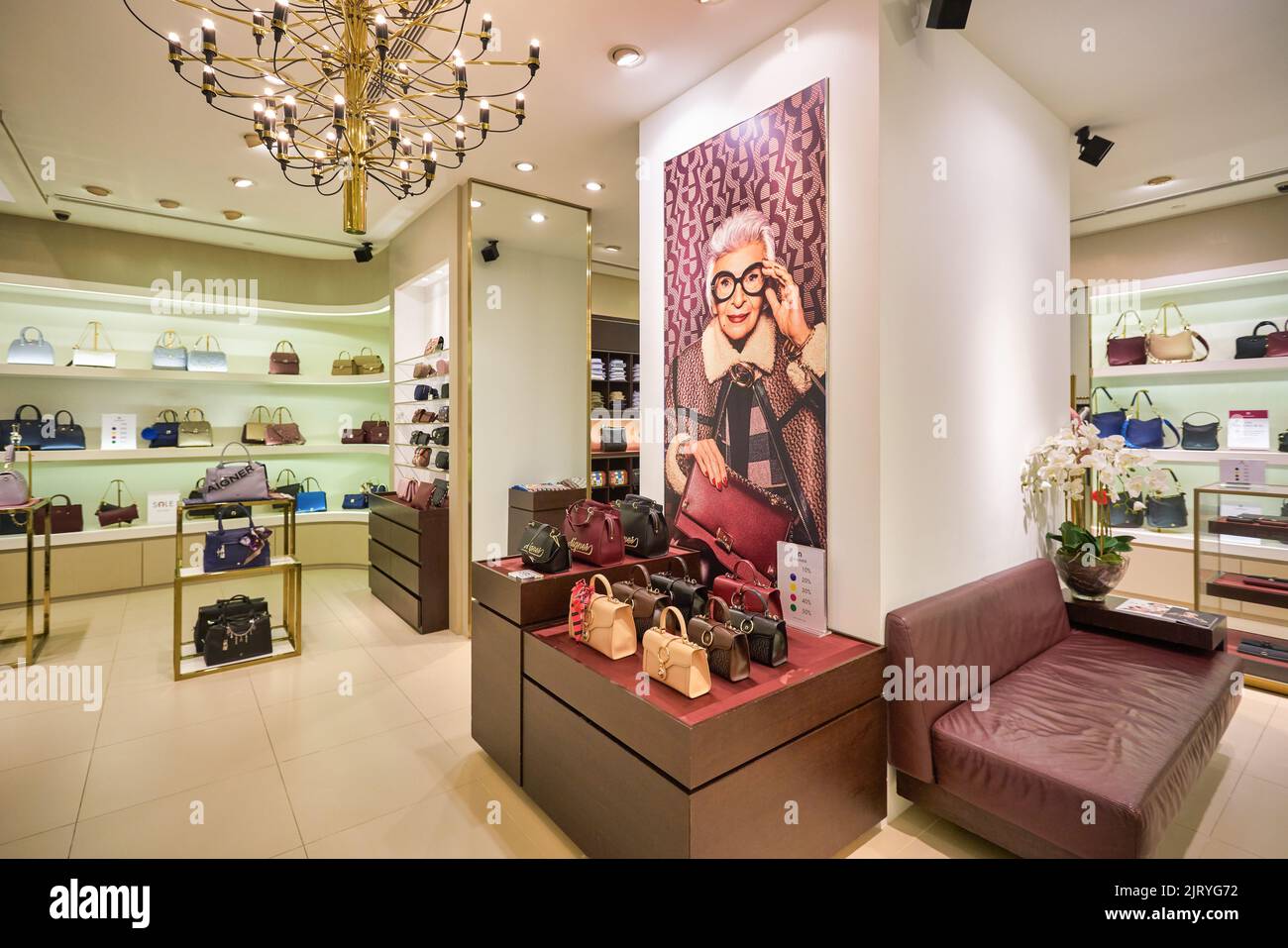 KUALA LUMPUR, MALAYSIA CIRCA JANUARY, 2020 bags on display at a store in Suria KLCC shopping